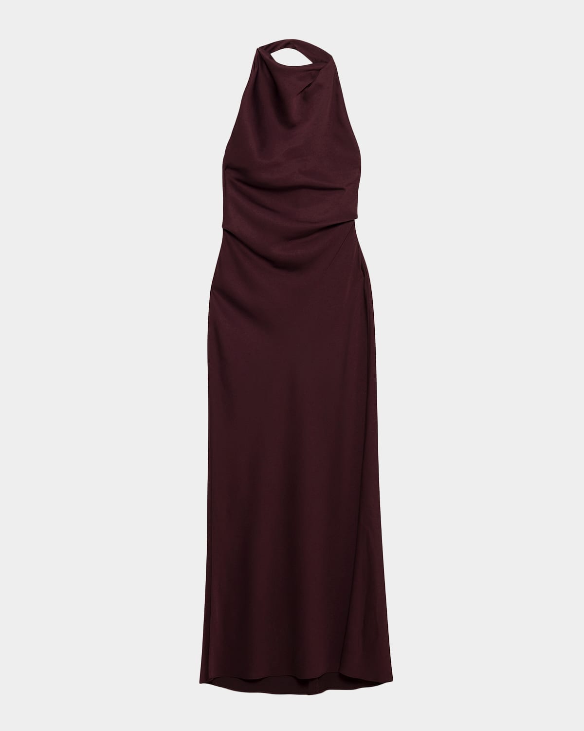 Simkhai Reannon Draped Satin Gown In Brown