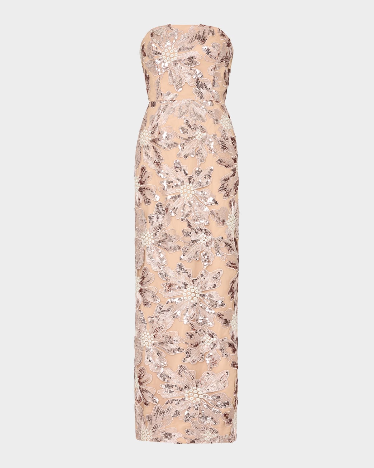 Milly Meredith Sequined Strapless Maxi Dress
