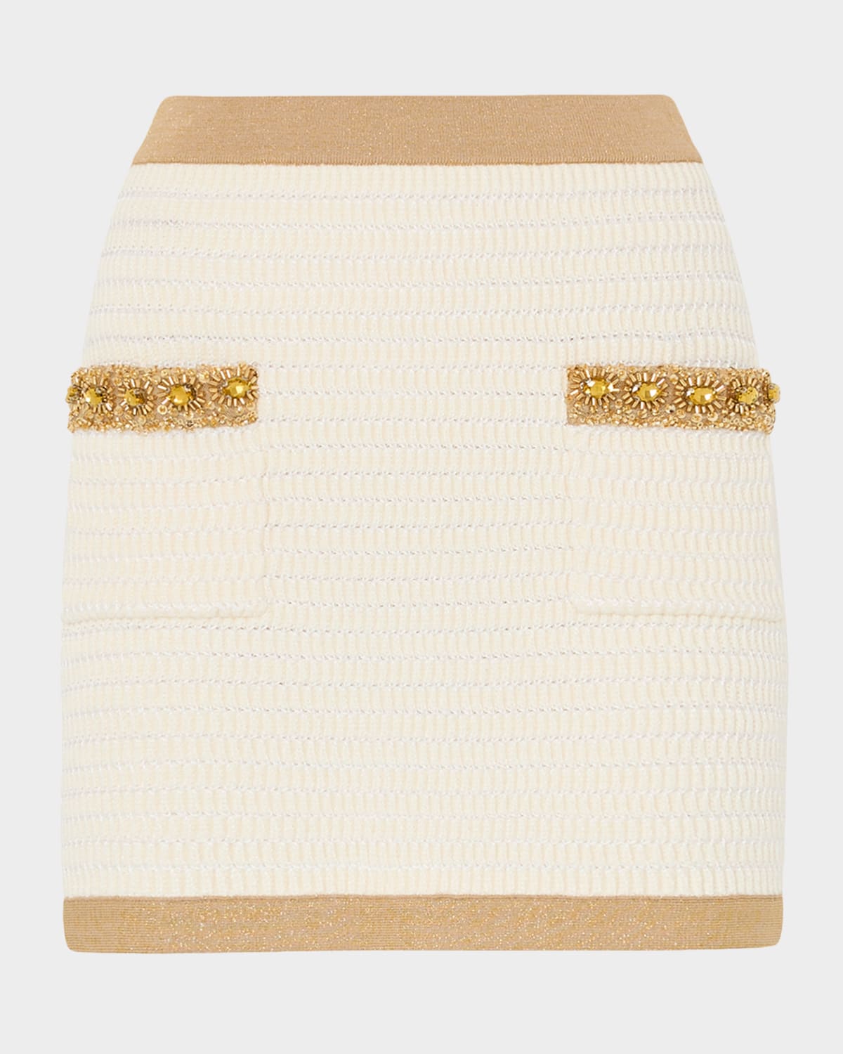 Milly Reggie Sequin-Embellished Woven Mini Skirt