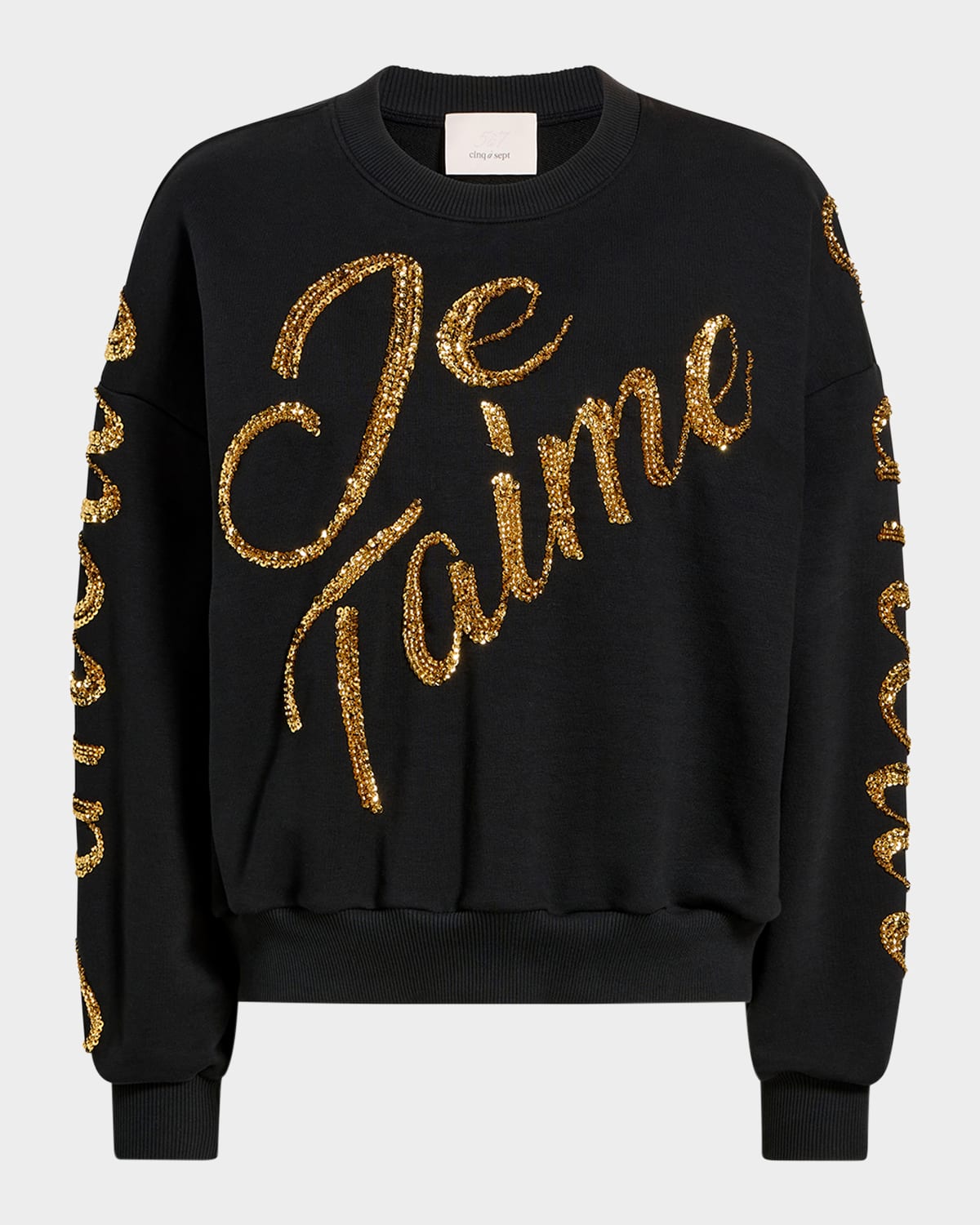 Cinq À Sept Crushed Sequin Loveletter Brandy Sweater In Multi