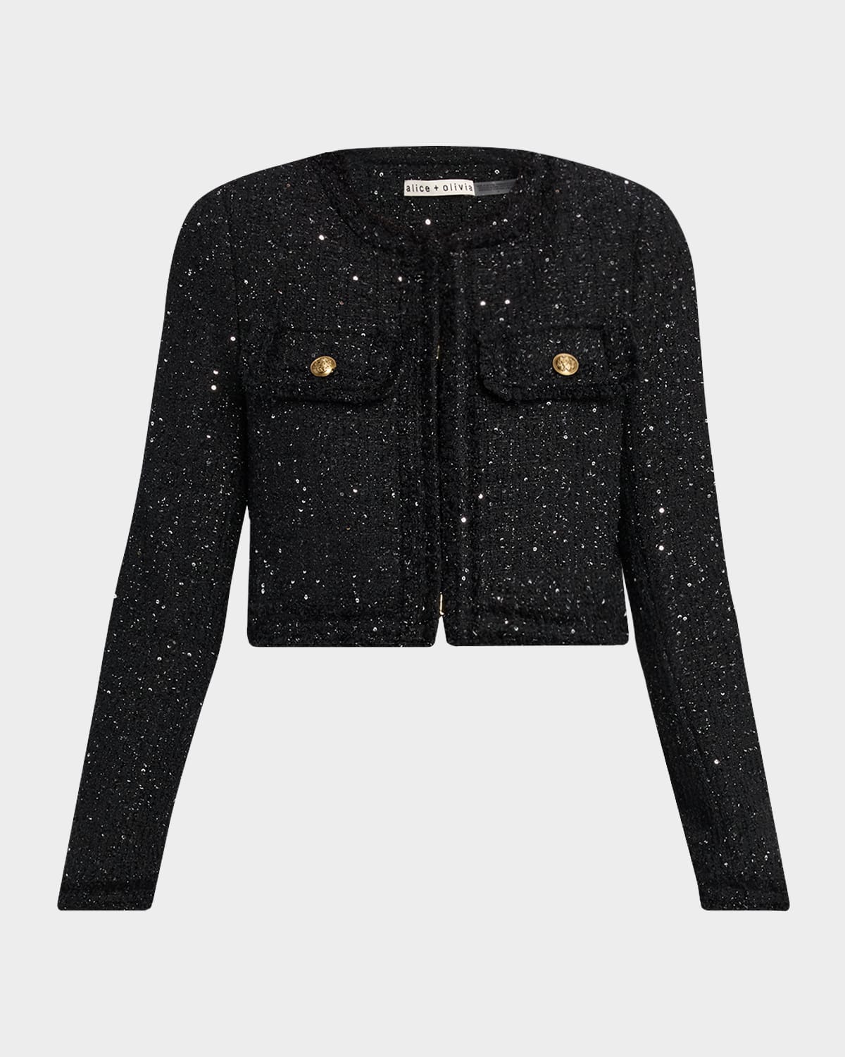 ALICE + OLIVIA Dumont Embellished Tweed Jacket