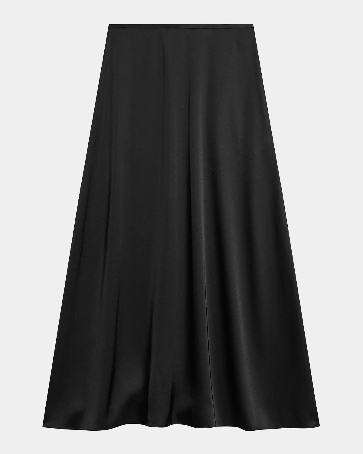 Theory A-line Satin Maxi Skirt In Black