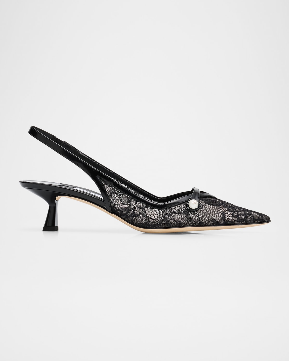 Jimmy Choo Amita 45 Lace Slingback Pumps