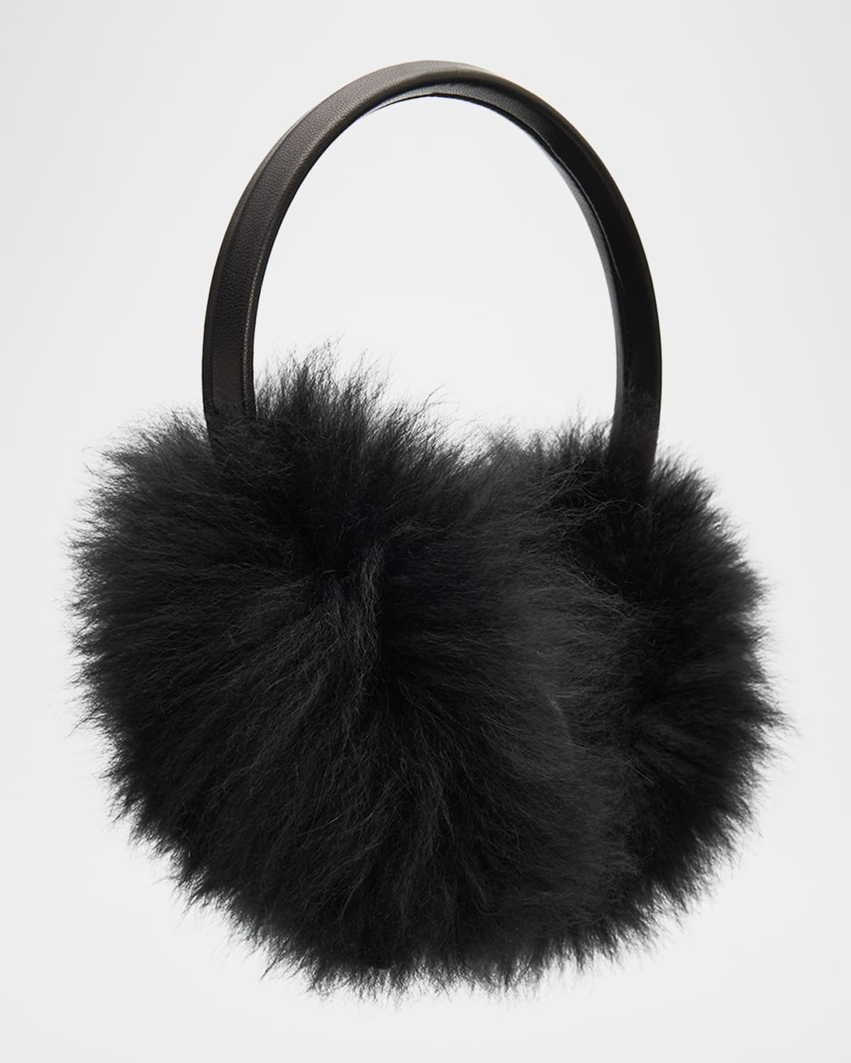 Yves Salomon Lamb Shearling Earmuffs In Black