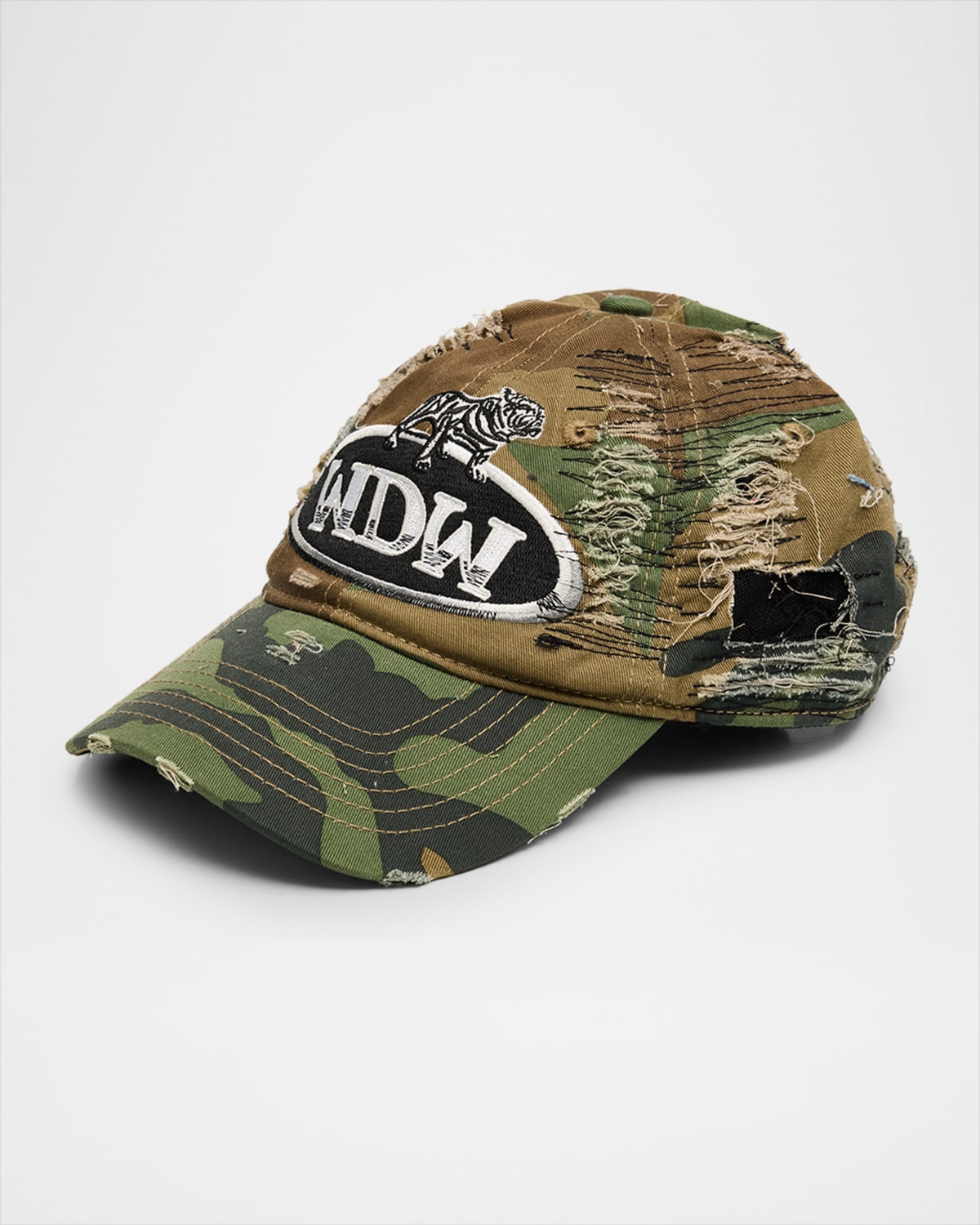 WHO DECIDES WAR Men 's Dale Distressed Cotton Camouflage Baseball Cap