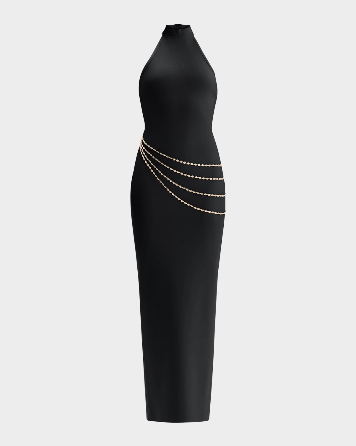 Herve Leger The Sybil Draped Chain Gown In Brown