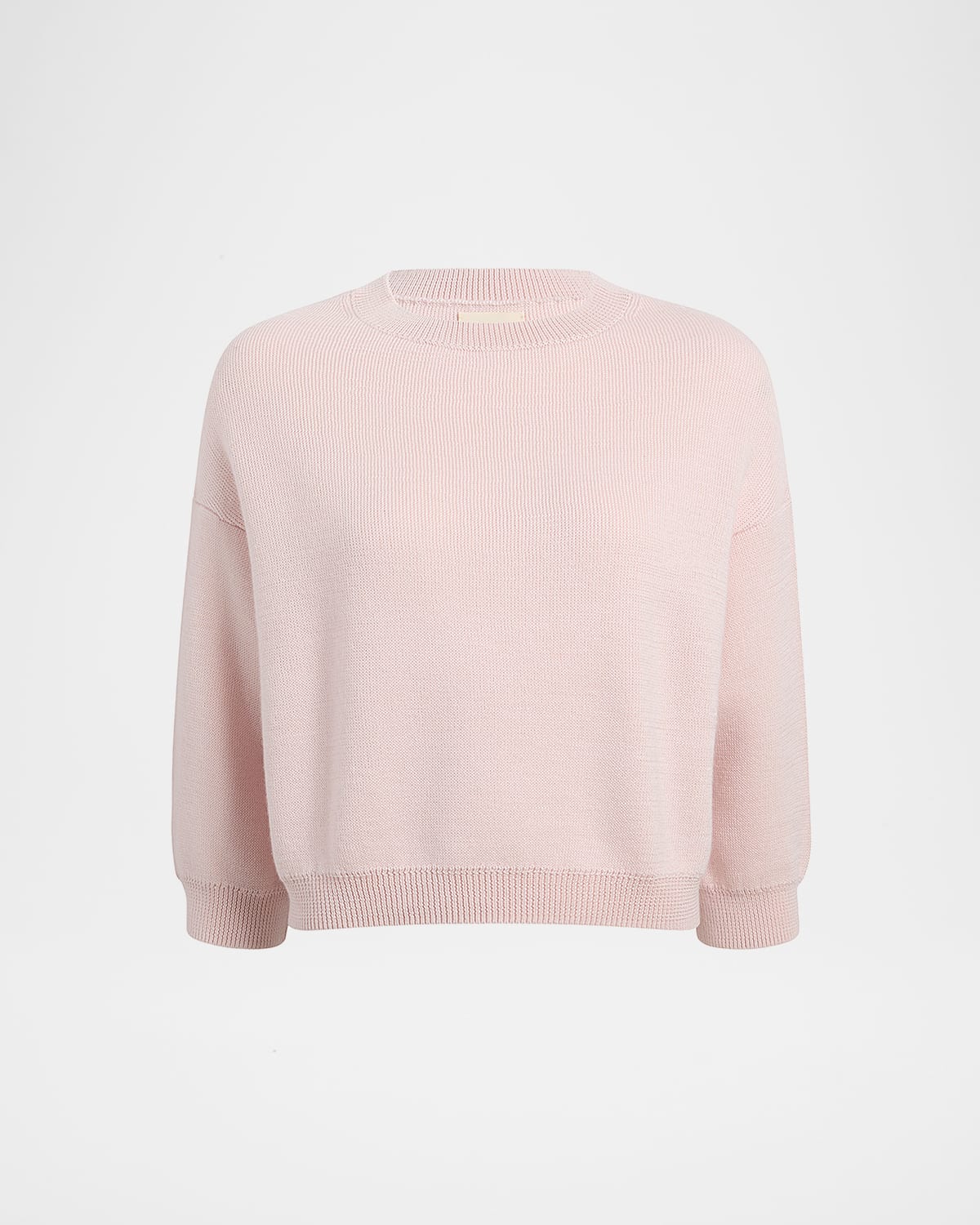 Khaite Sabina Cashmere 3/4-sleeve Crewneck Sweater In Pink