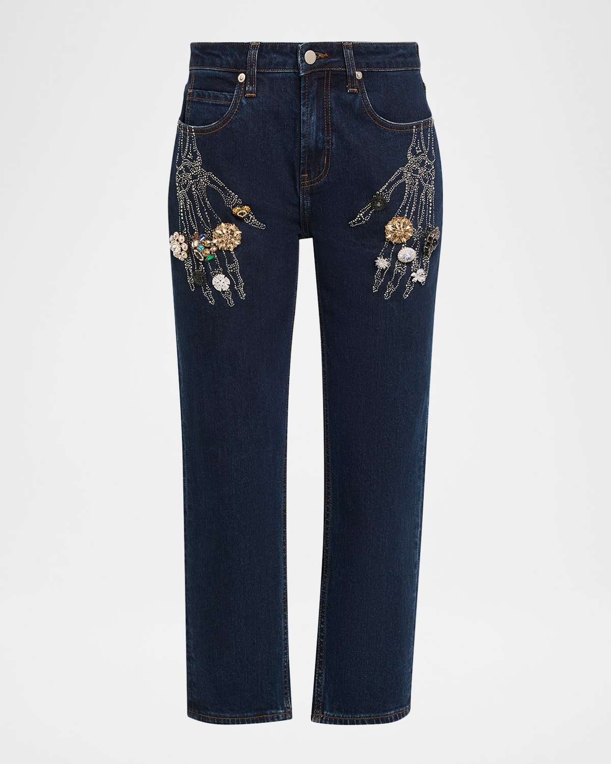 Libertine Buried Treasure Straight-leg Ankle Boyfriend Jeans In Purple