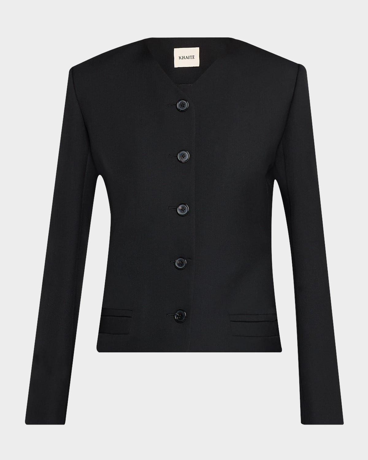 Khaite Nara Collarless Single-Breasted Jacket