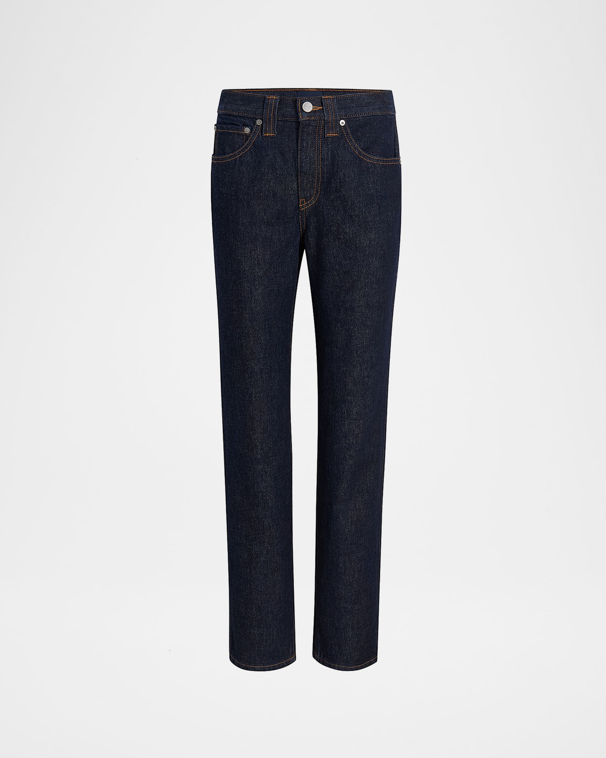 Khaite Farley Mid-rise Straight-leg Jeans In Blue