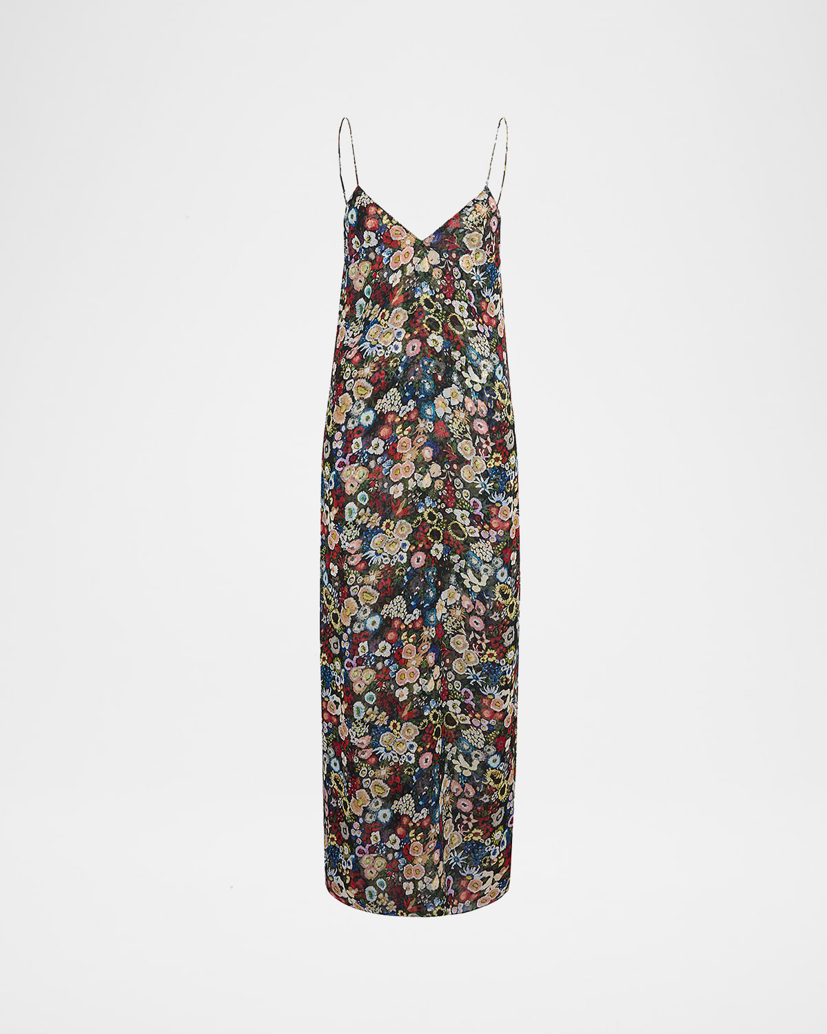 Khaite Taja Floral-print Silk-chiffon Maxi Dress In Multi