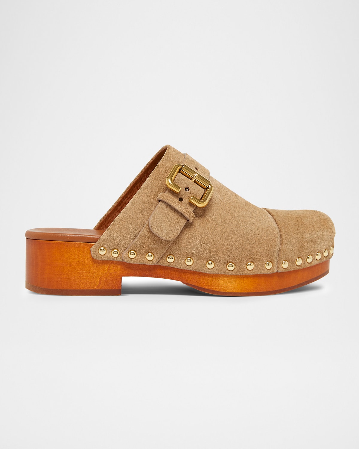 Chloé Jeannette Suede Buckle Clogs