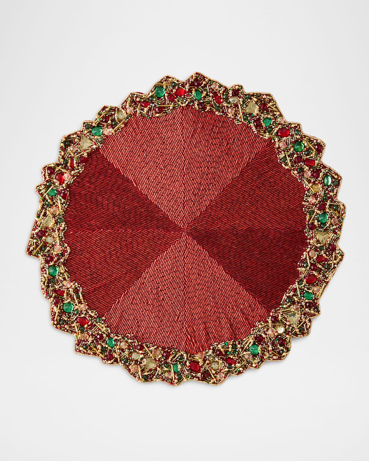 Kim Seybert Aurelia Beaded Placemat In Red