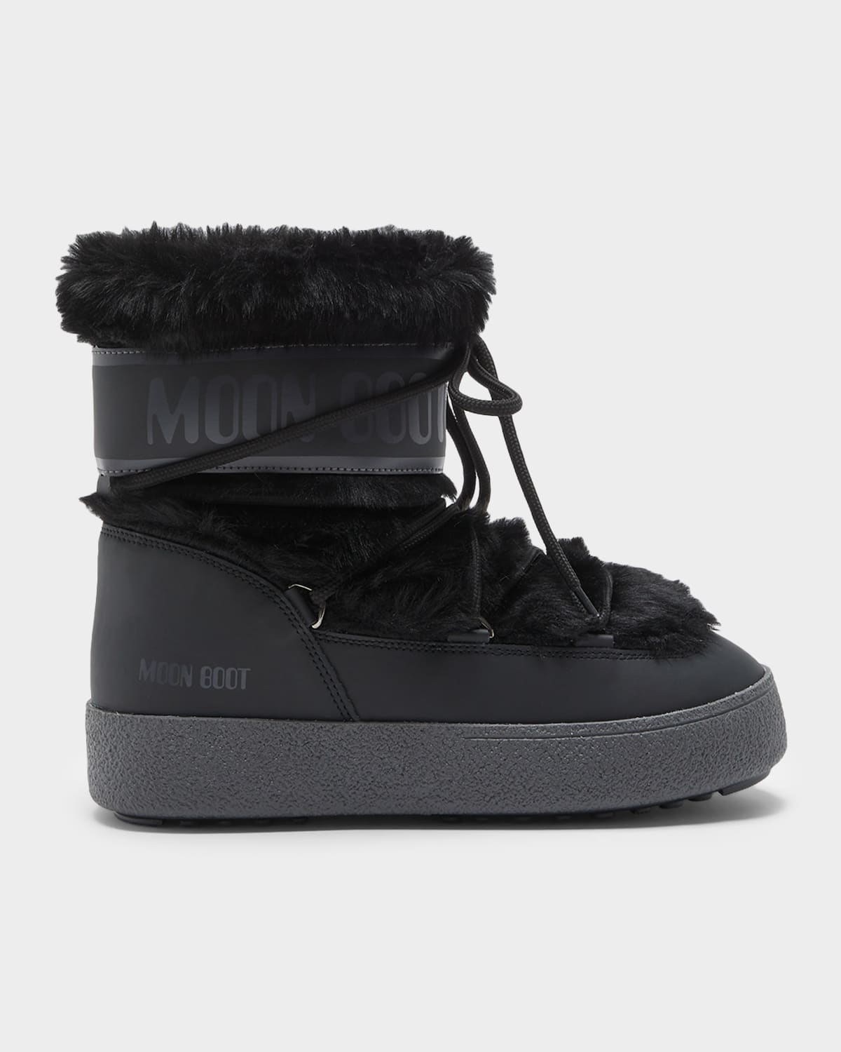 Moon Boot Unisex Ltrack Faux Shearling Boots In Black
