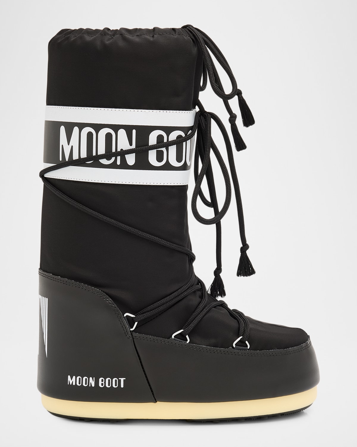 Moon Boot Classic Nylon Waterproof Snow Boots In Black