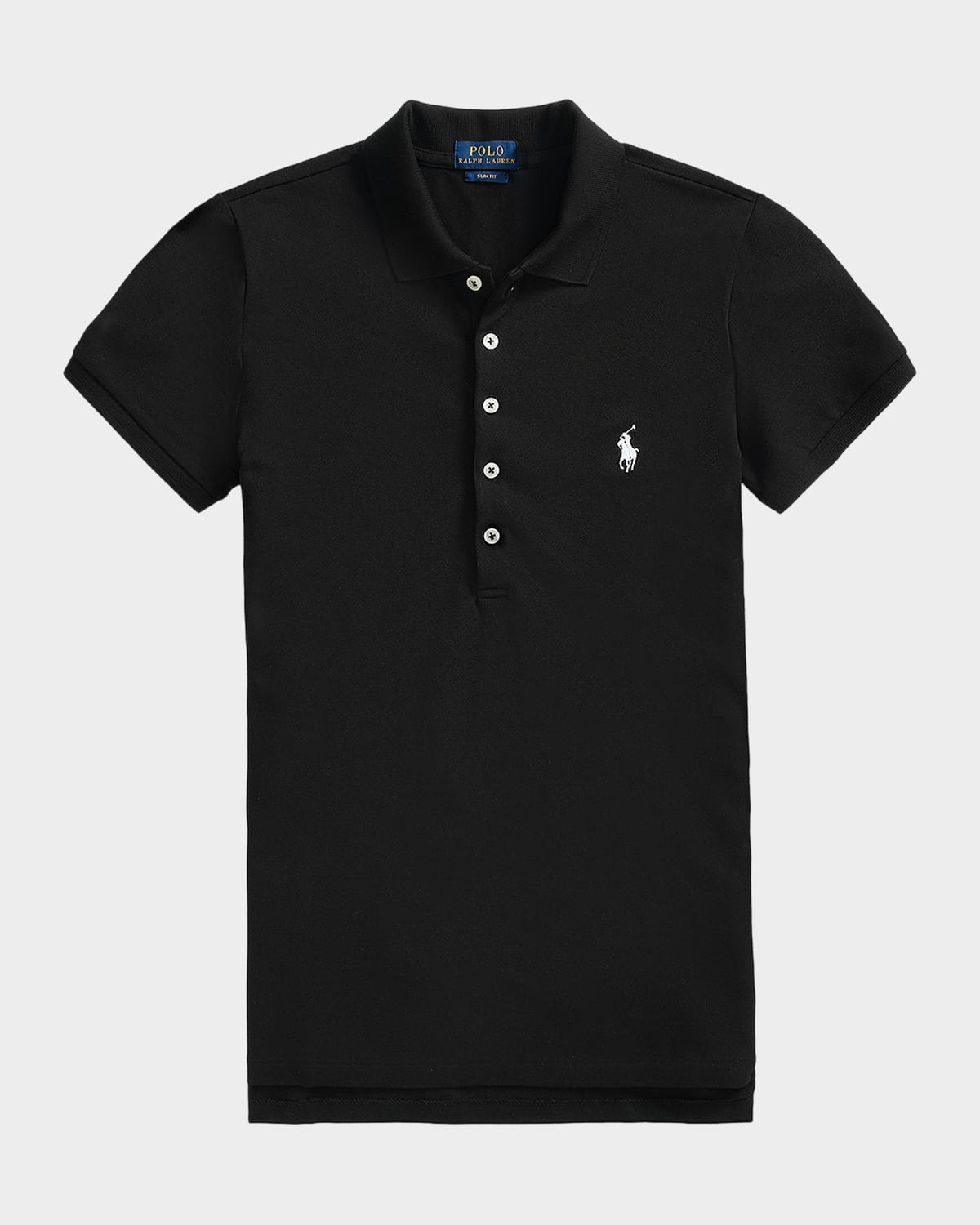 Polo Ralph Lauren Julie Slim-fit Stretch Polo Shirt In Black