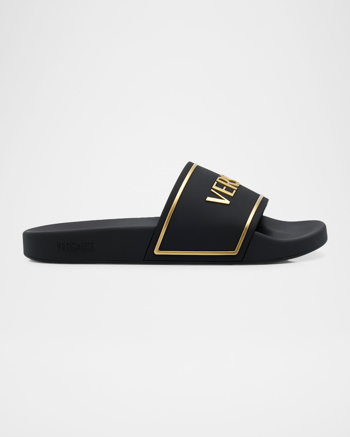 Versace Men 's Embossed Logo Rubber Pool Slides