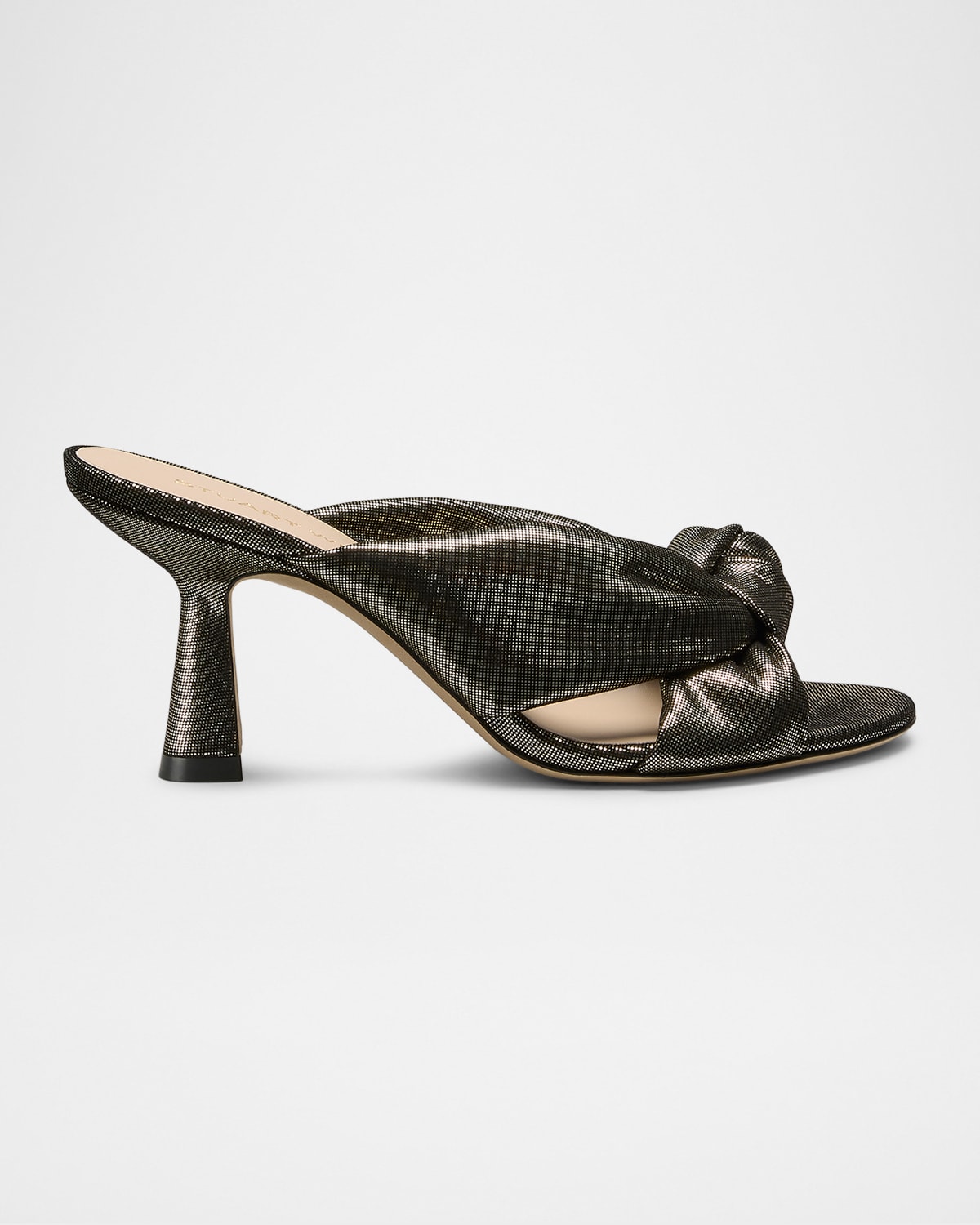 Stuart Weitzman 75mm Soplaya Leather Noir Mule Sandals In Black