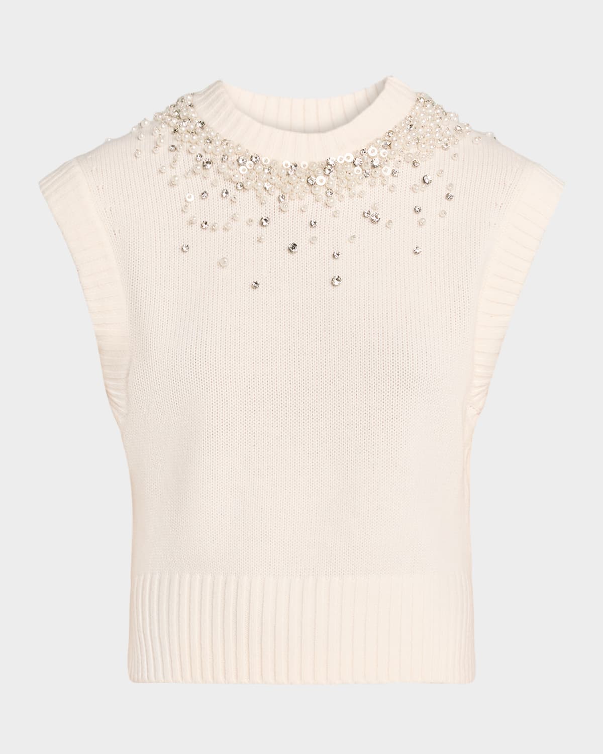 Simkhai Candra Embellished Knit Vest In Neutral