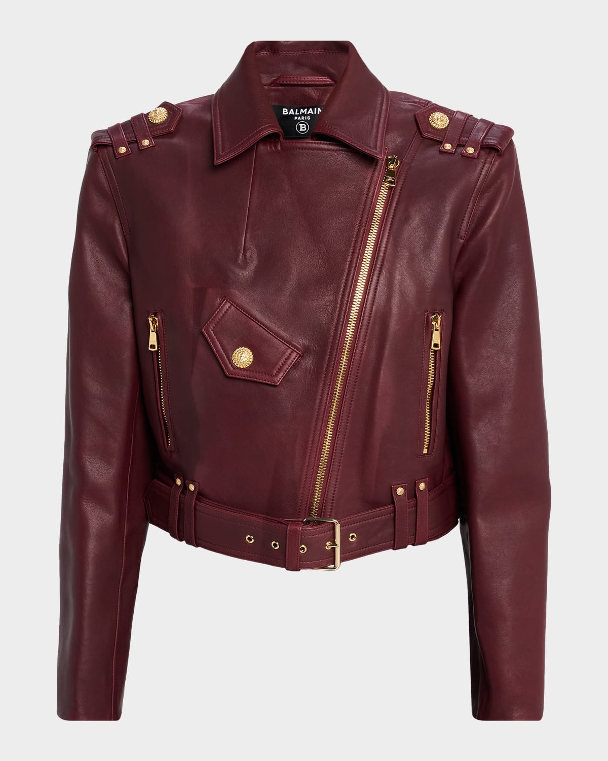 Balmain Leather Biker Jacket