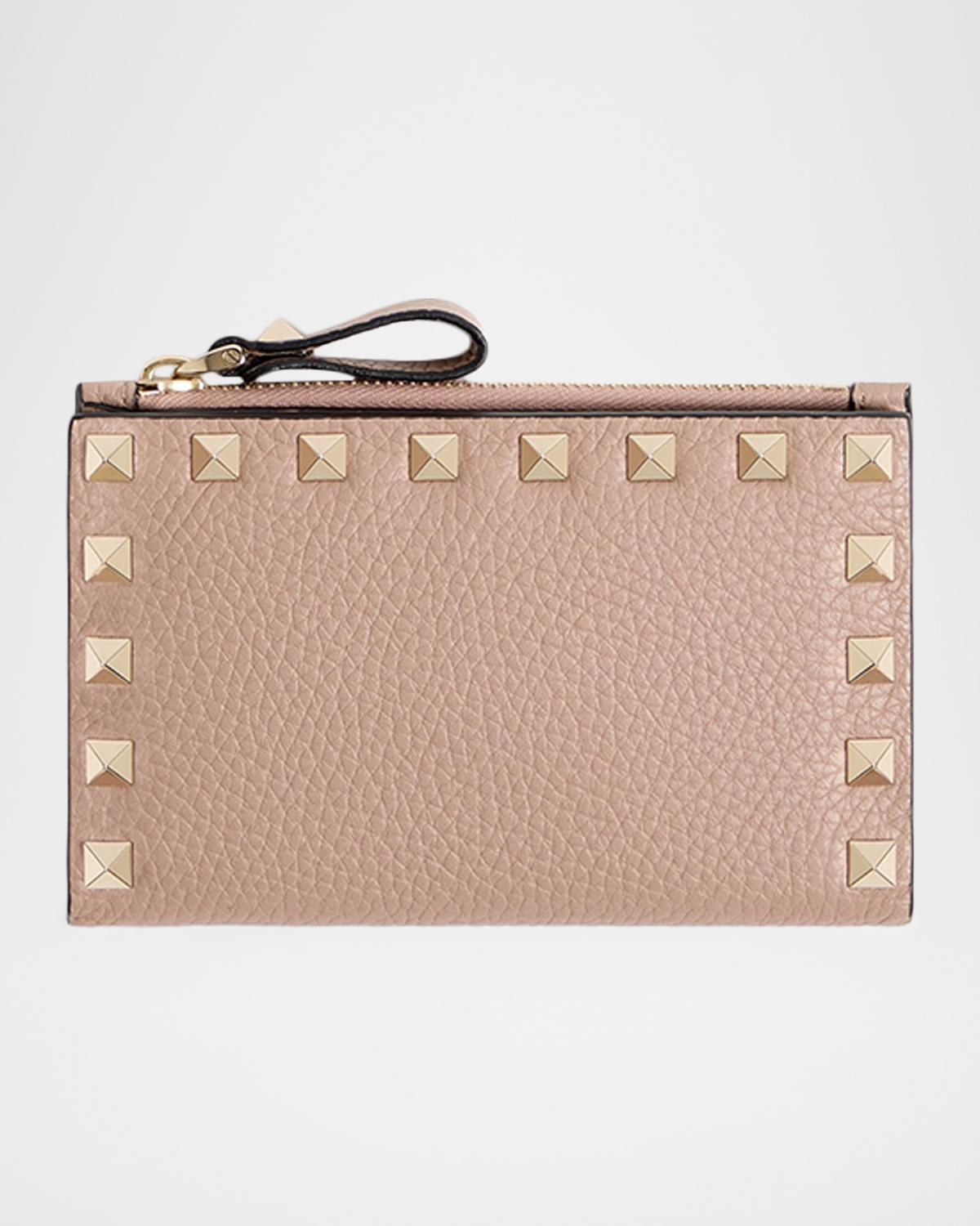 Rockstud Leather Card Holder/Coin Purse