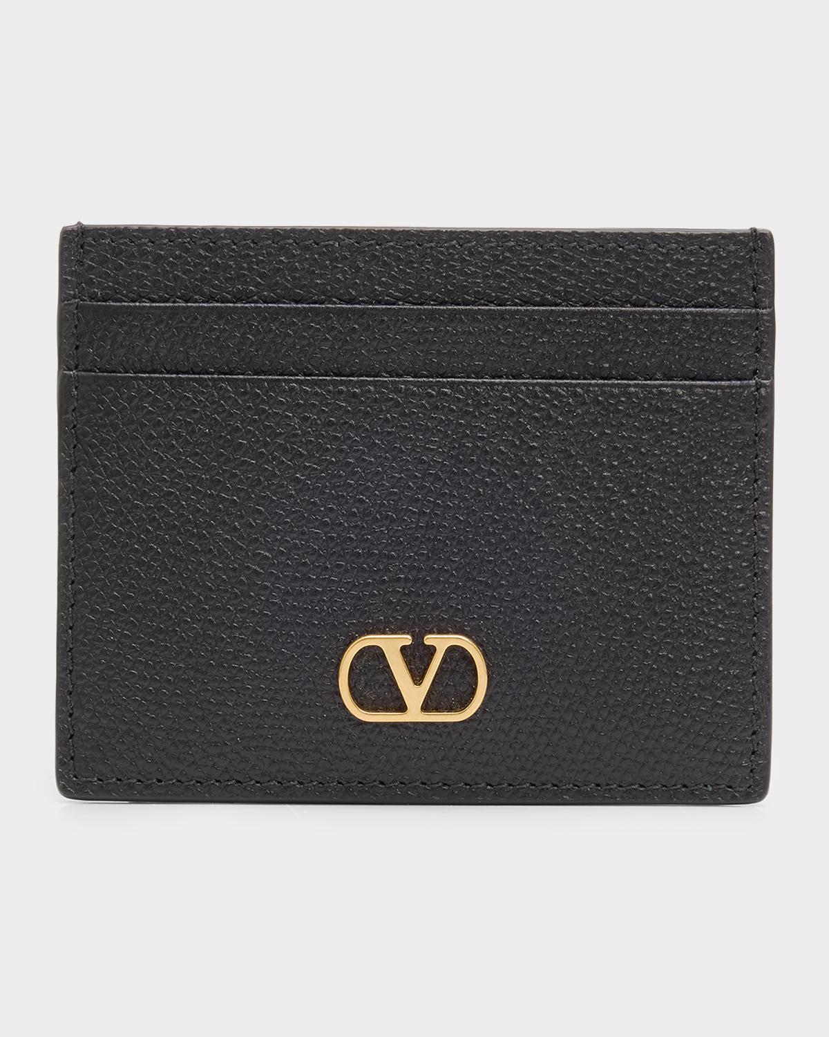 VLogo Signature Leather Card Holder