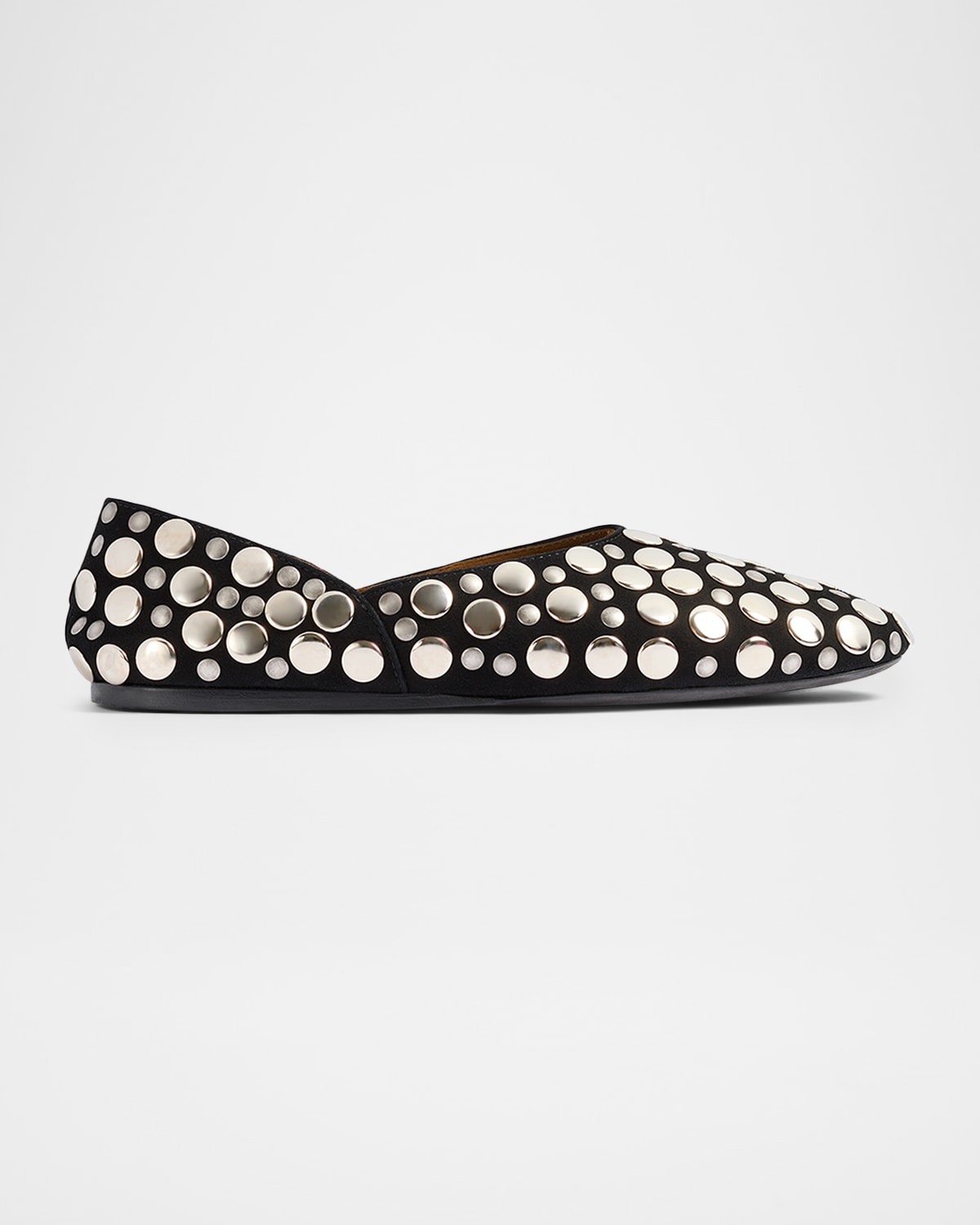 Khaite Jane Studded Leather Ballerina Flats In Black