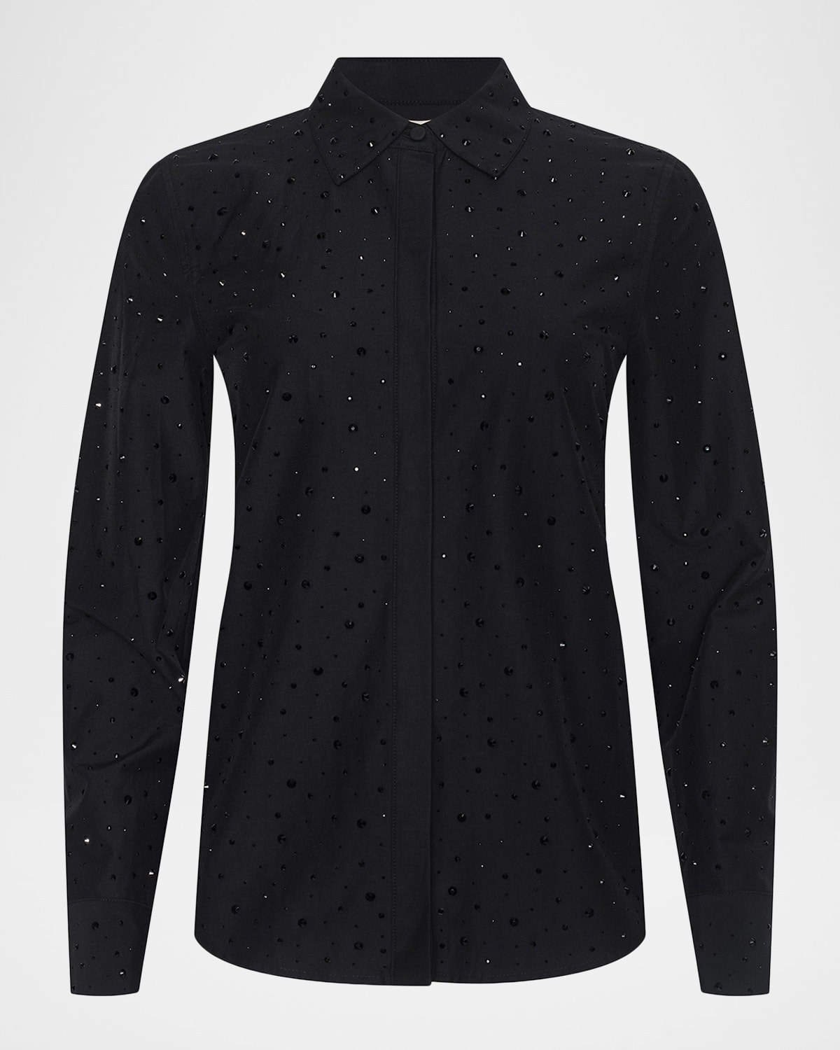 L'agence Ellery Crystal Poplin Shirt In Black