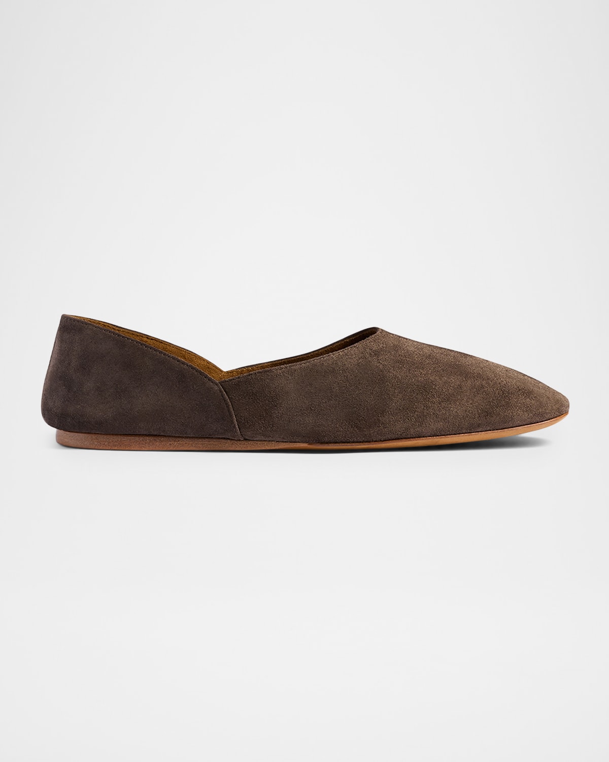 Khaite Jane Suede Ballerina Flats In Brown