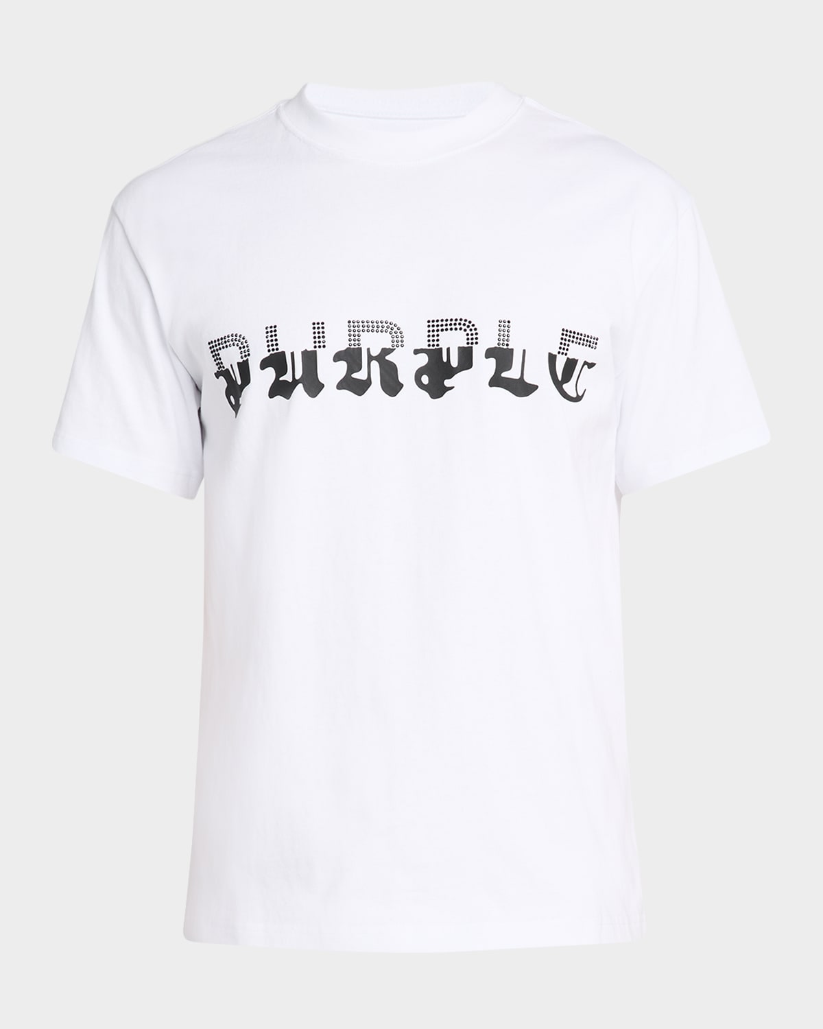 Purple Men's Split Logo Jersey T-shirt In White