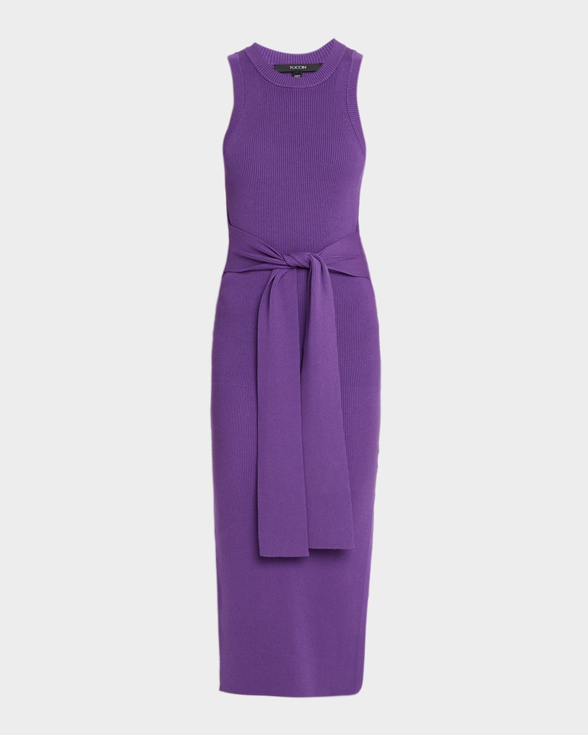 Toccin Piper Racerback Tie-front Midi Dress In Purple