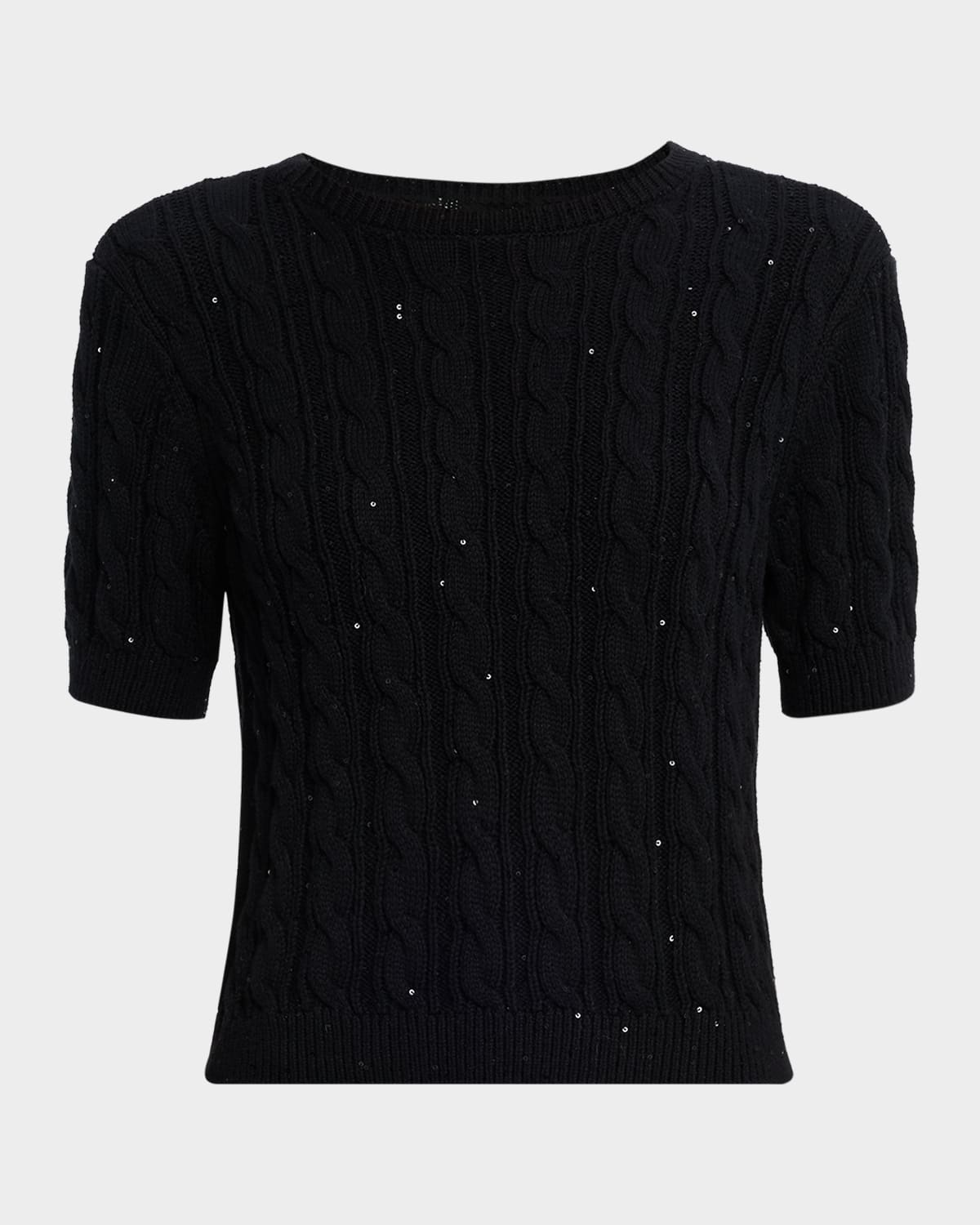 Frame The Sequin Gathered Sweater In Black