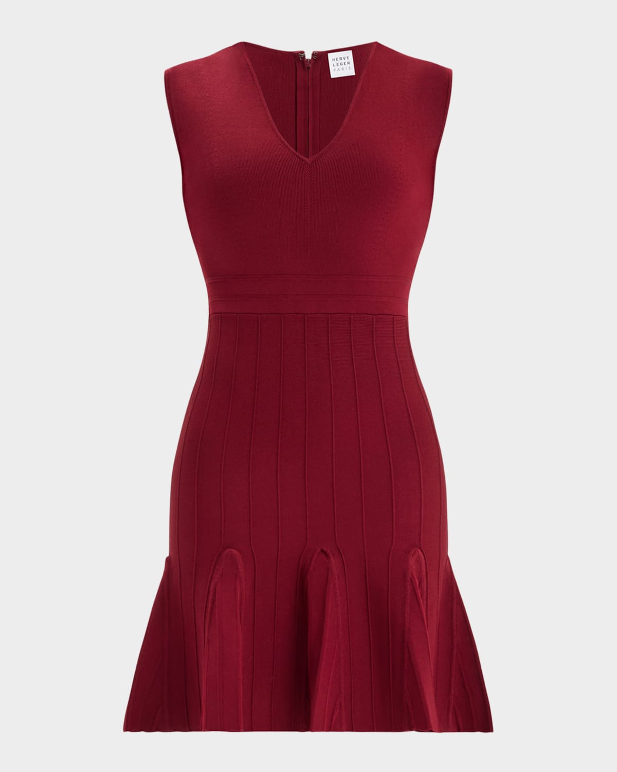 Herve Leger The Azalea Knit Dress In Red