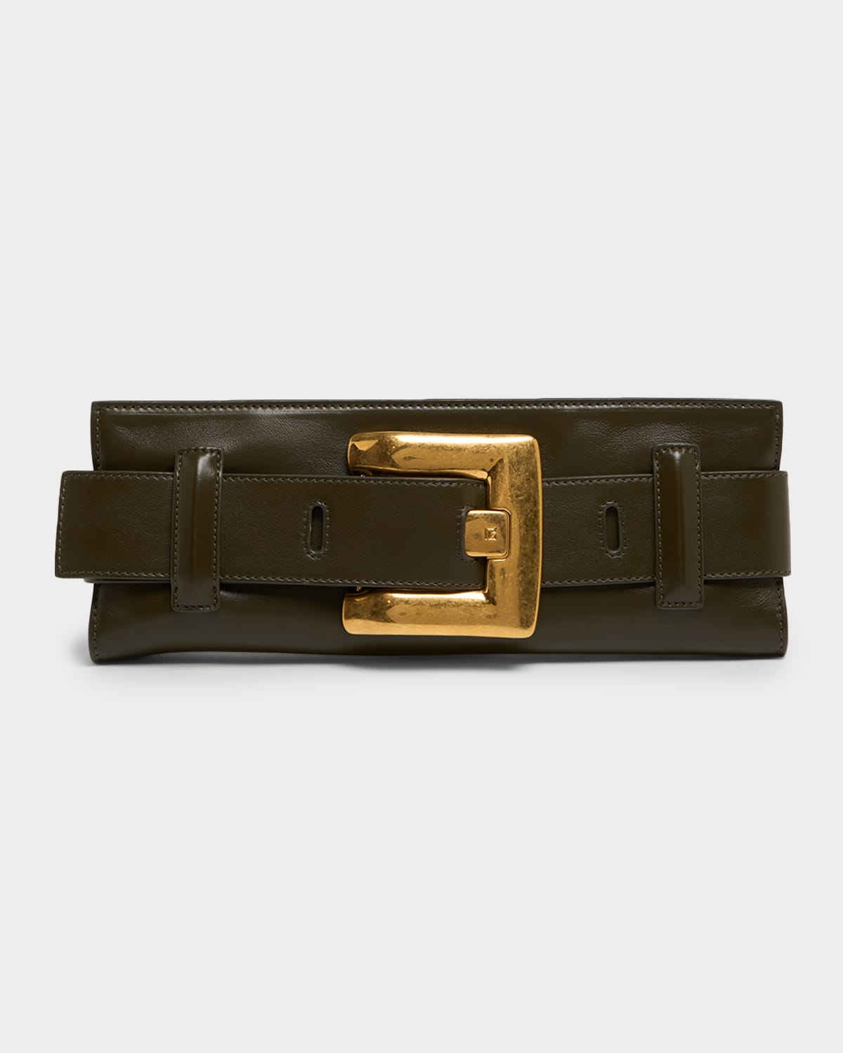 Balmain Anthem Belted Clutch Bag in Leather