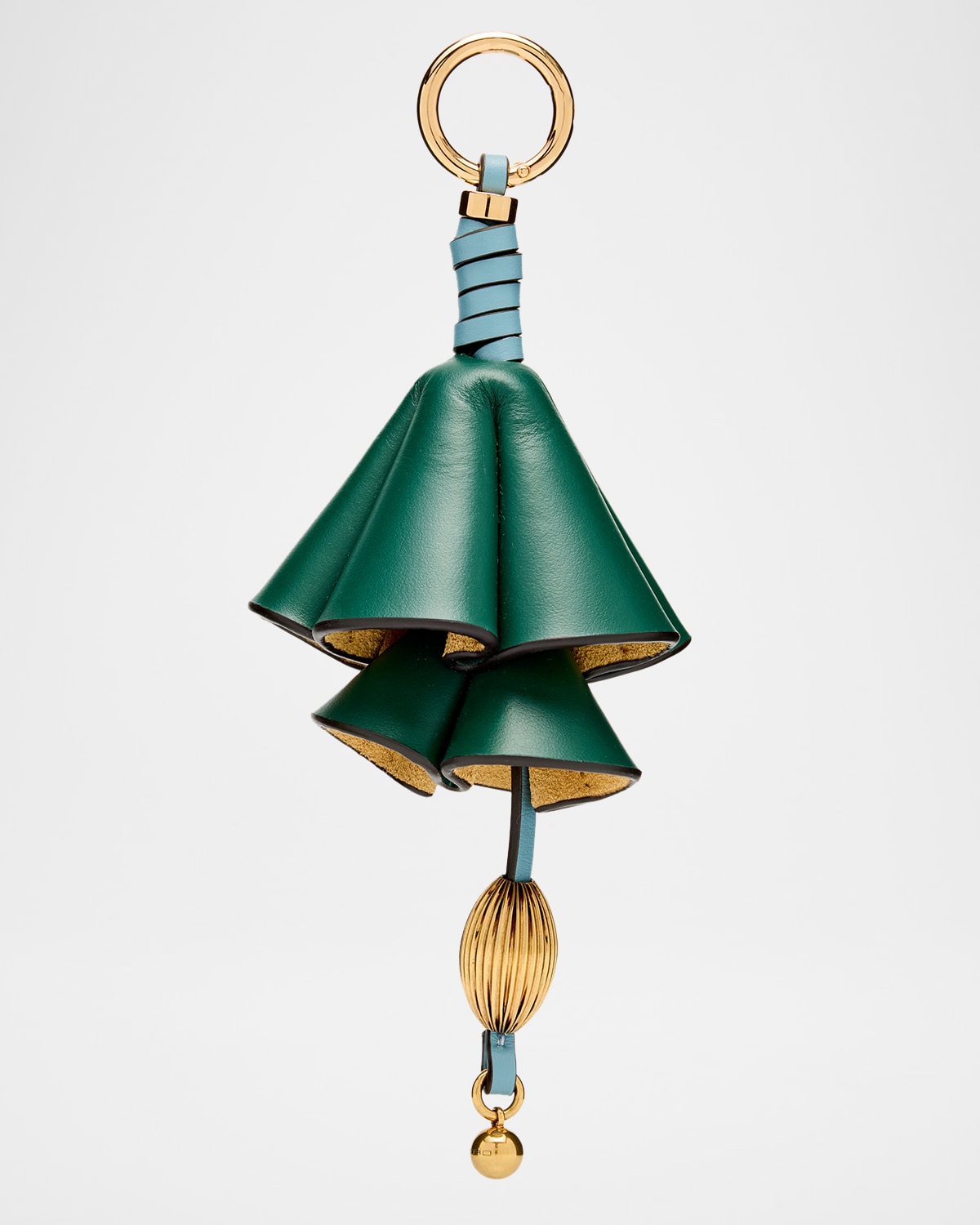 Etro Leather Flower Bag Charm In Green