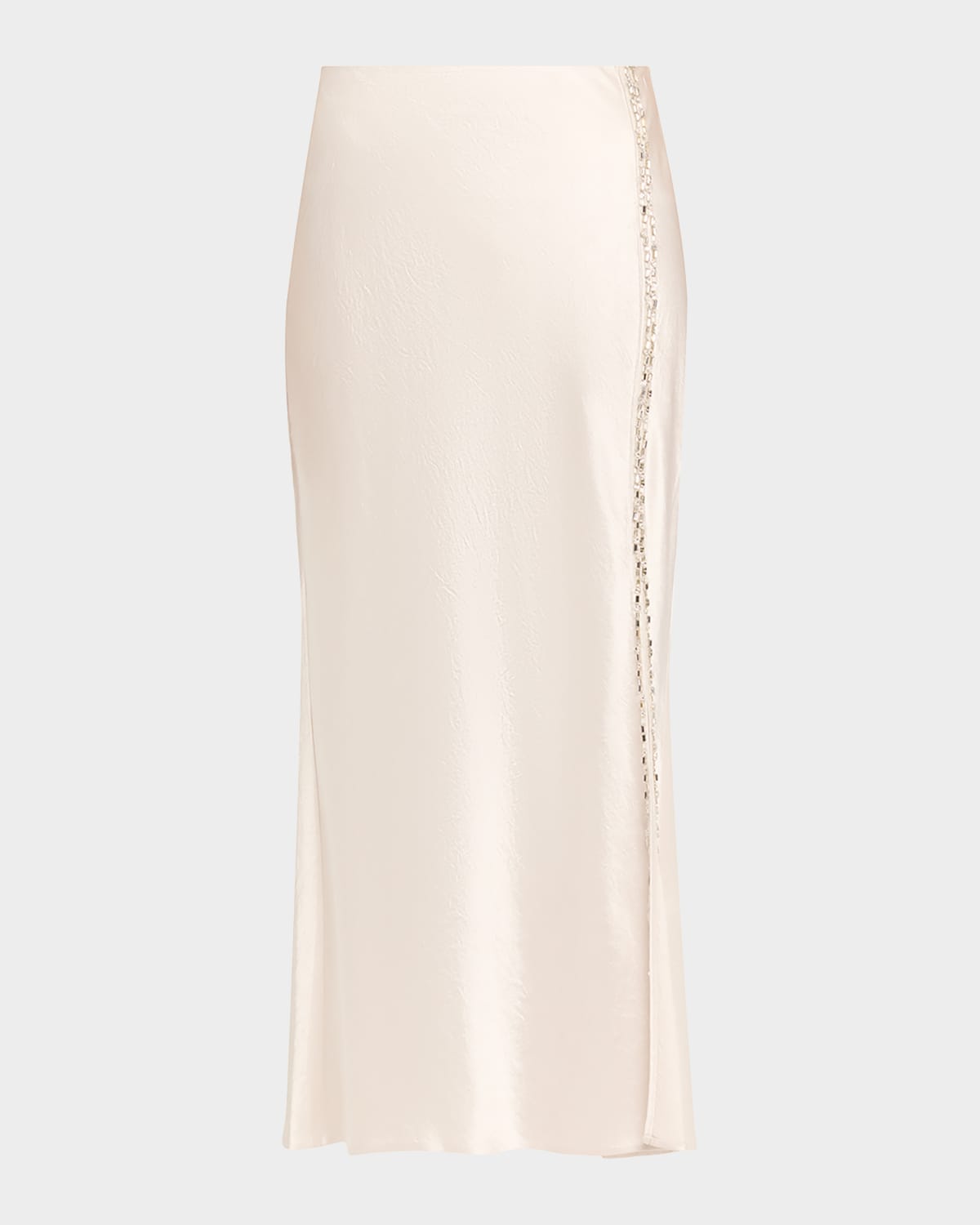 Jason Wu Collection Crystal-trim Washed Twill Bias Midi Skirt In Neutral