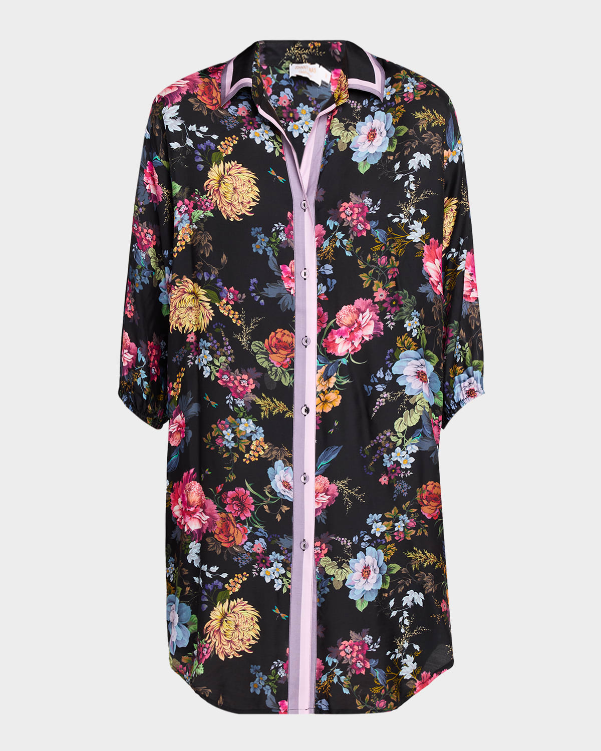 Johnny Was Baccara Floral Shirtdress Coverup
