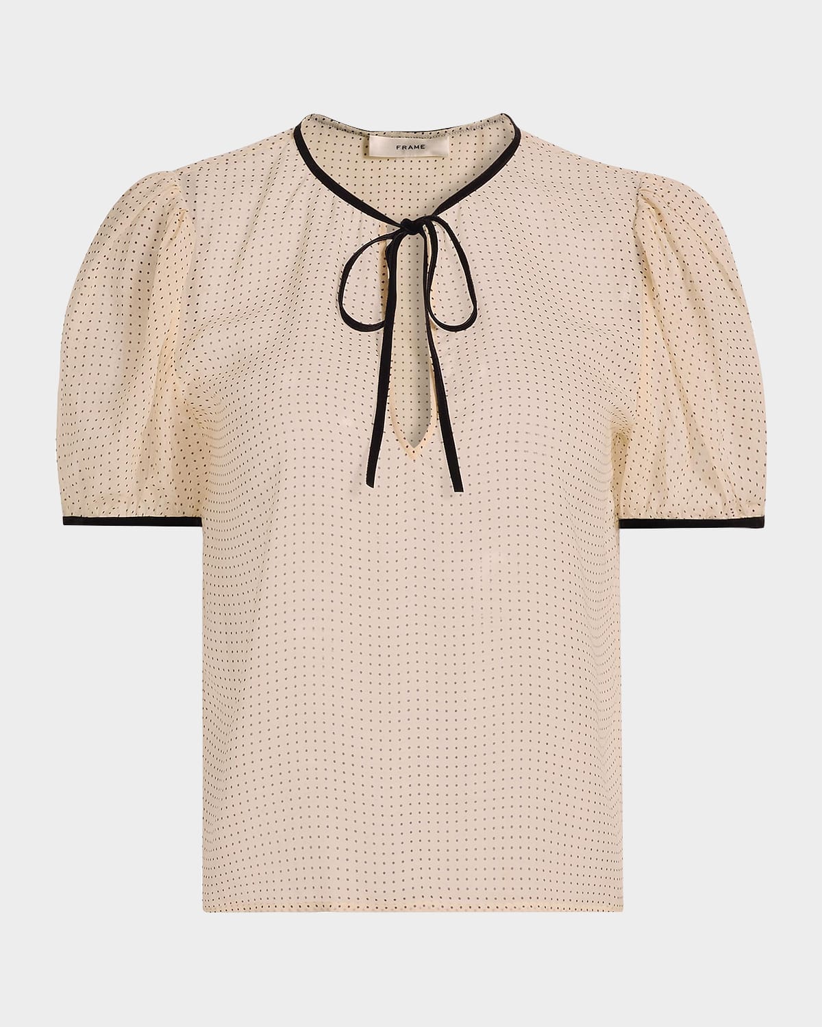 Frame The Tie Puff-sleeve Blouse In Multi