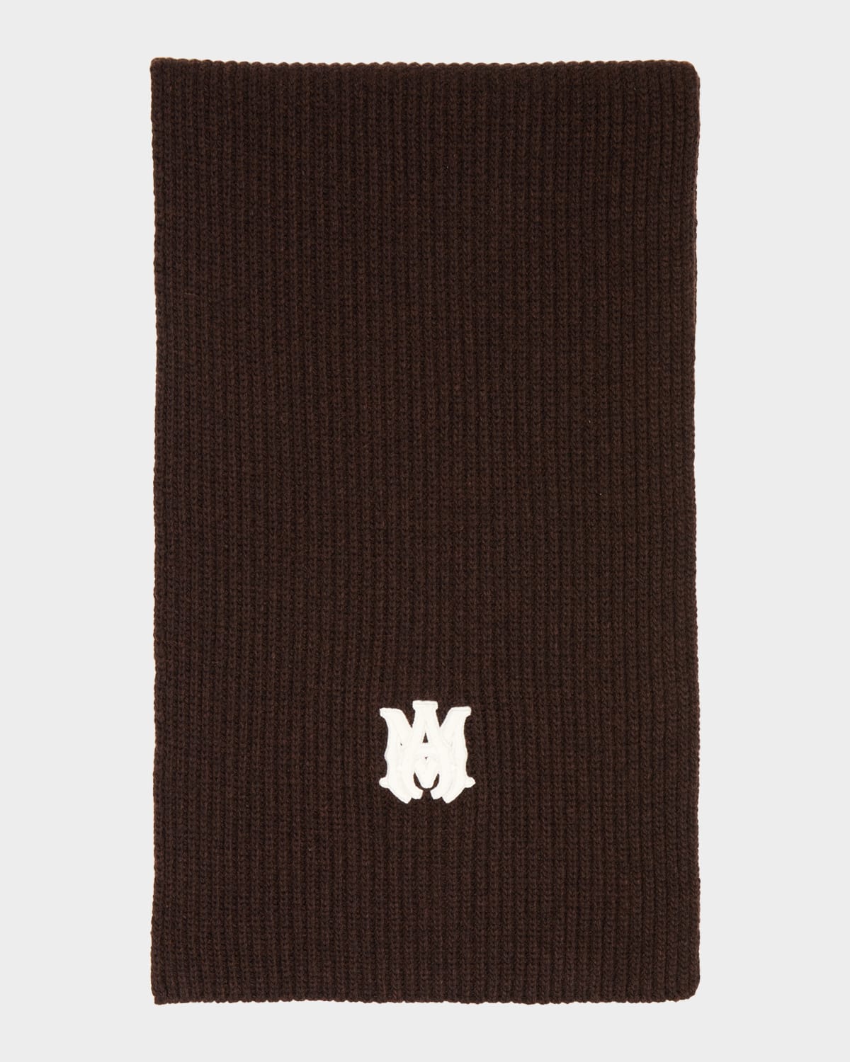 Amiri Men's Ma Ribbed Wool Scarf In Brown