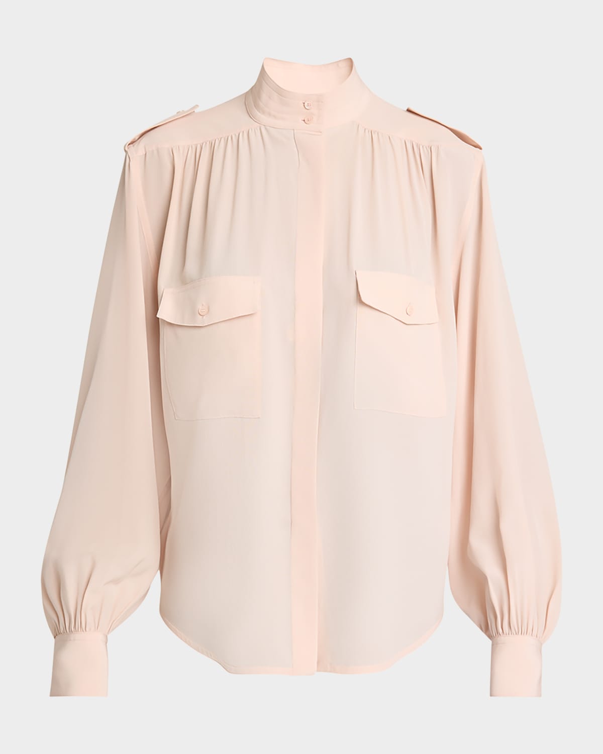 Chloé Organic Silk Crepe De Chine Top In Pink