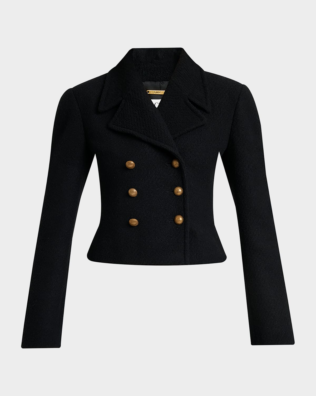 Chloé Double-breasted Wool Bouclette Crop Jacket In Black