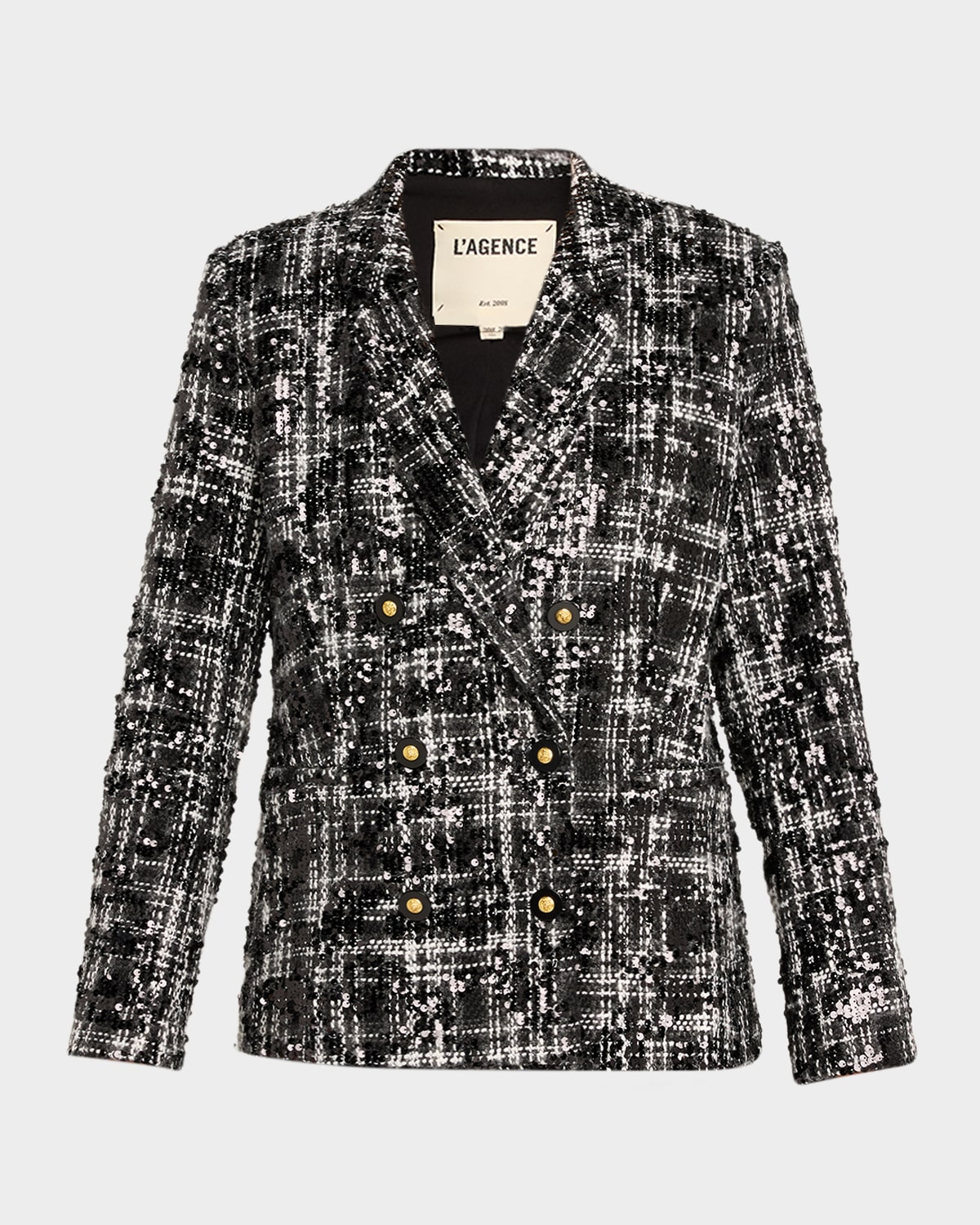 L'agence Colin Sequined Tweed Blazer In Multi