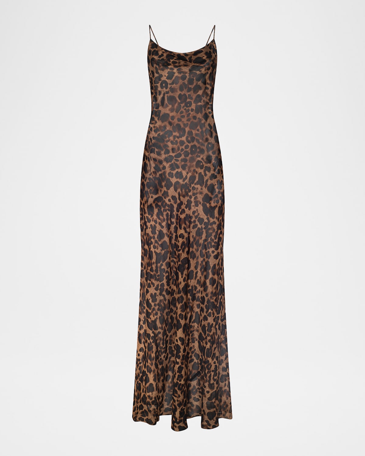 L'agence Leopard Christine Maxi Slip Dress In Multi