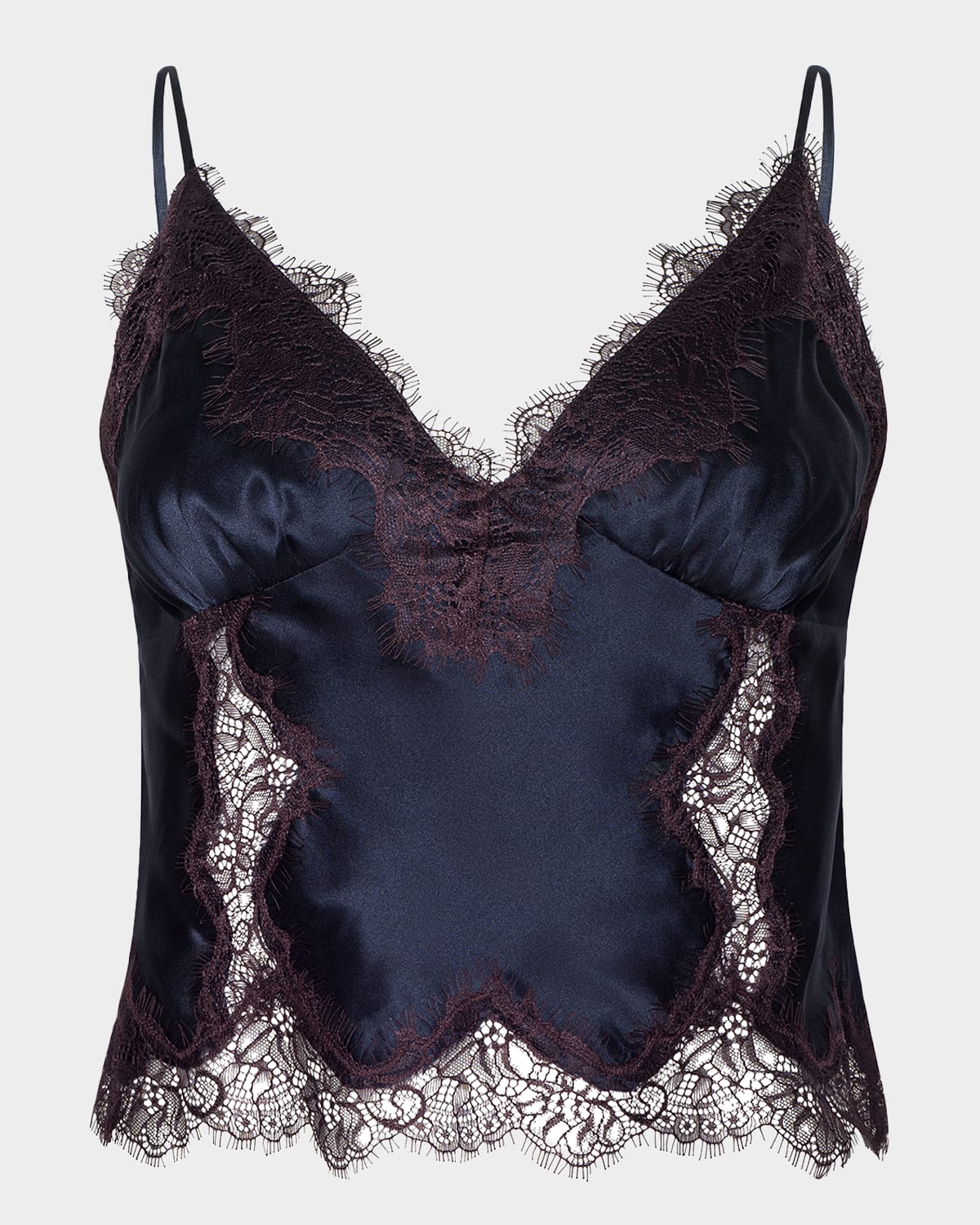L 'Agence Kimber Lace-Trim Silk Cami