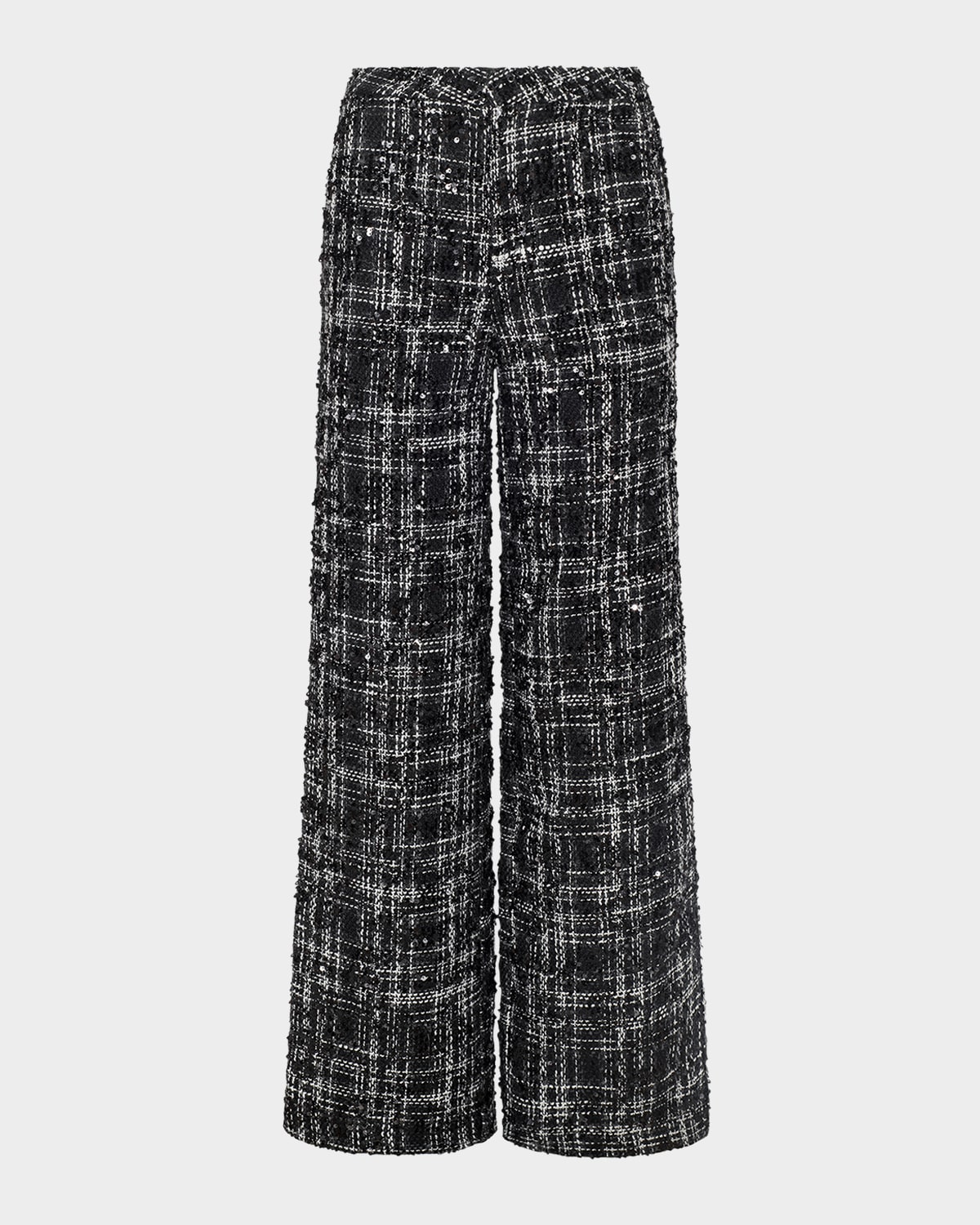 L'agence Livvy Sequined Tweed Trousers In Black
