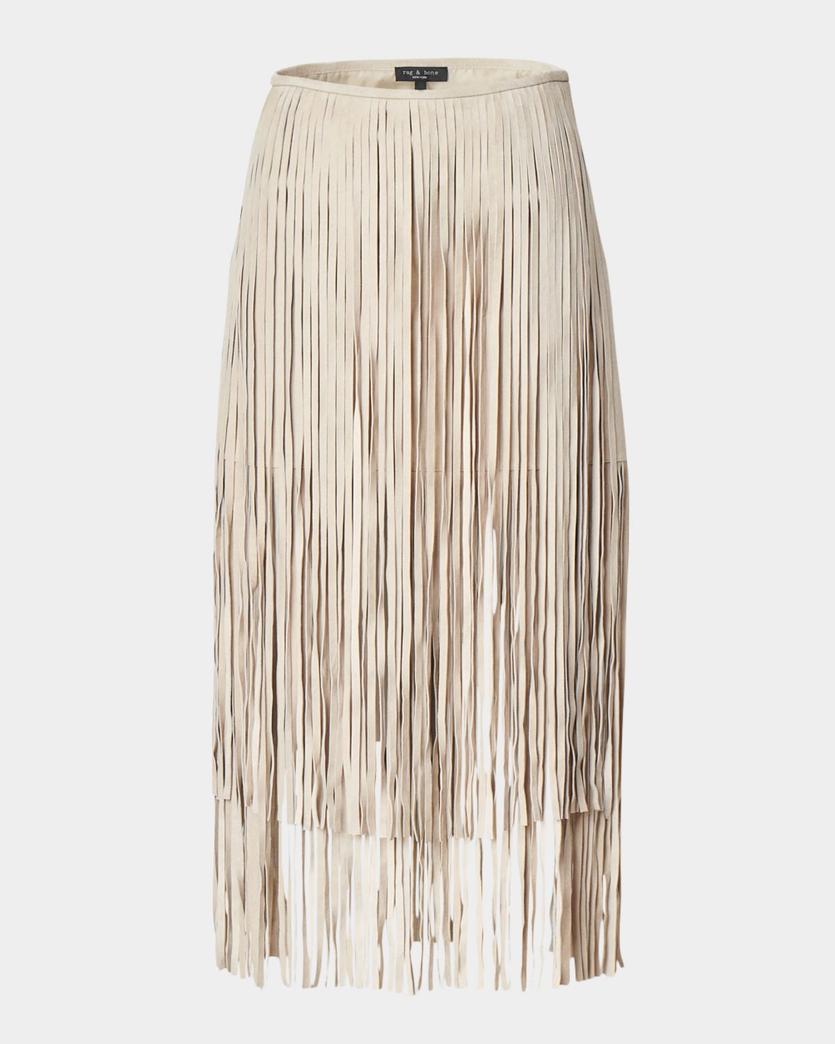 Rag & Bone Jasmine Suede Fringe Skirt In Multi