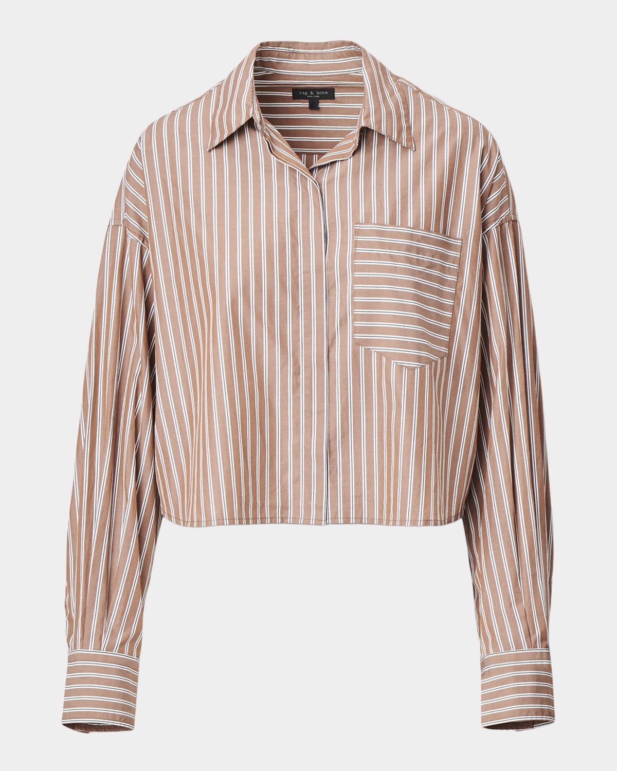 Rag & Bone Marin Pinstripe Cropped Shirt In Multi