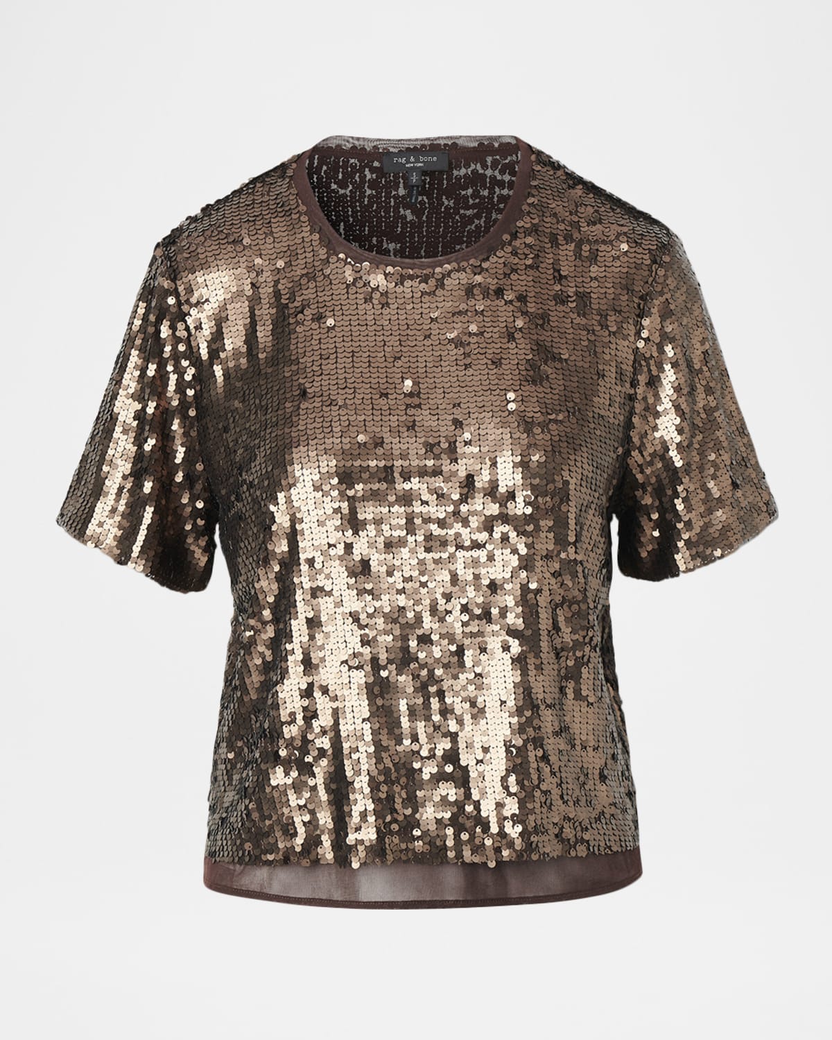 Rag & Bone Lucy Sequined Tee In Brown