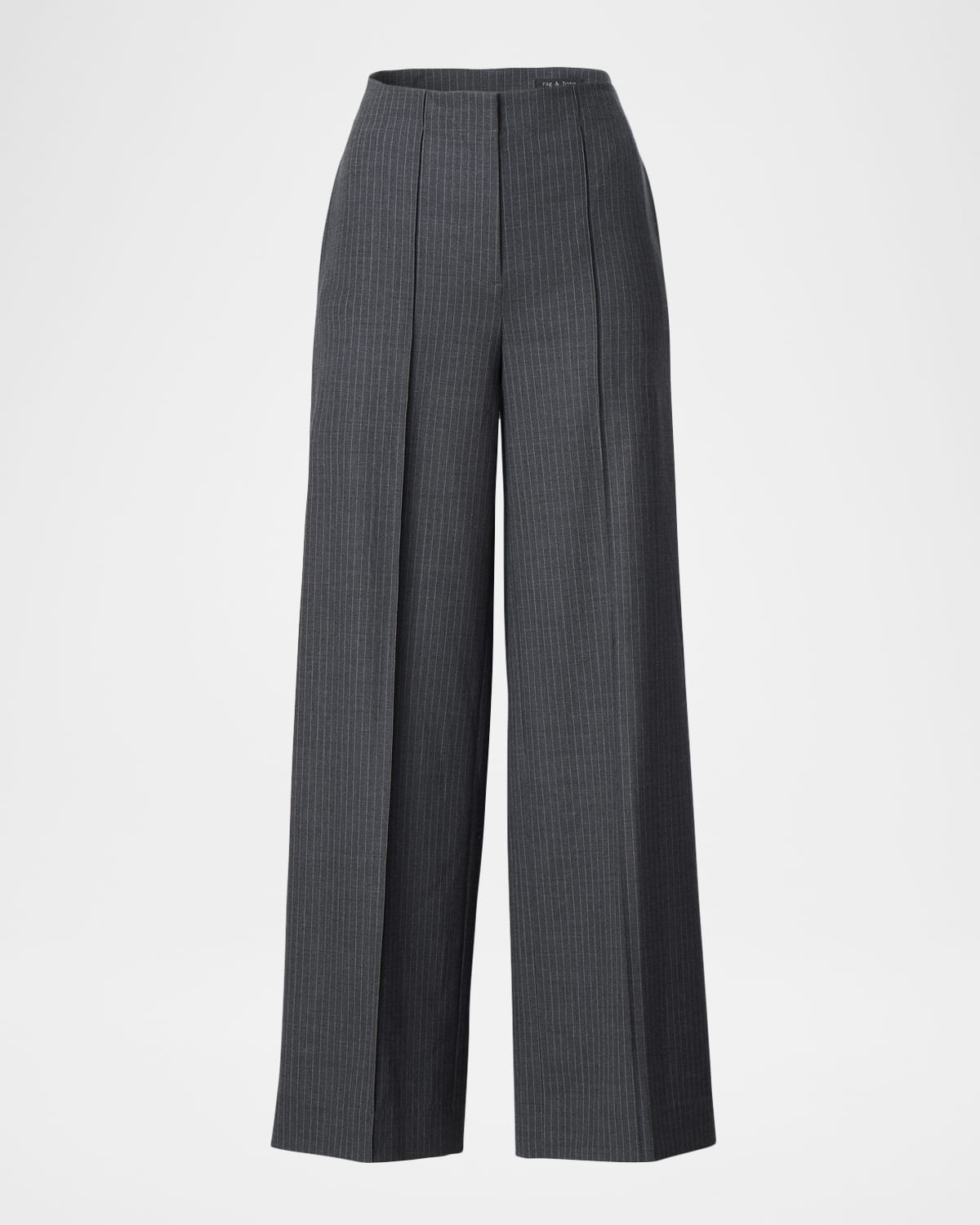 Rag & Bone Irina Pinstripe High-rise Trousers In Gray