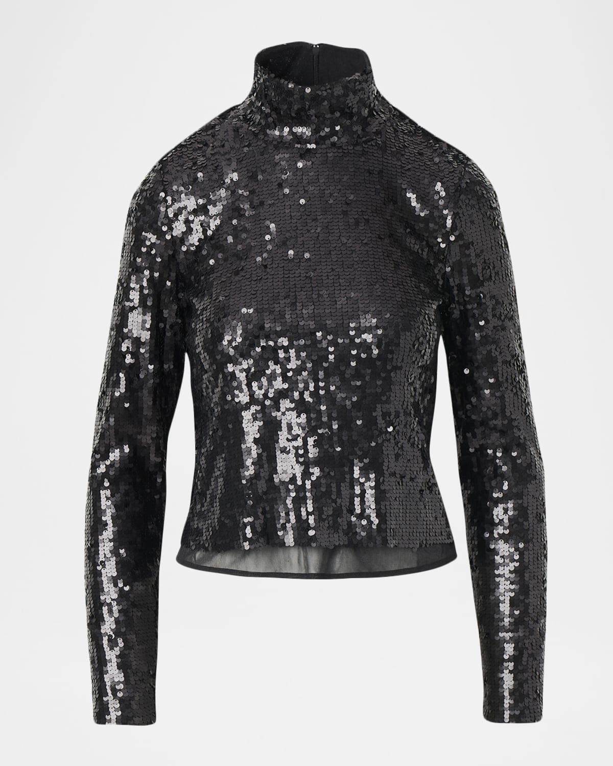 Rag & Bone Lucy Sequined Turtleneck Top In Black